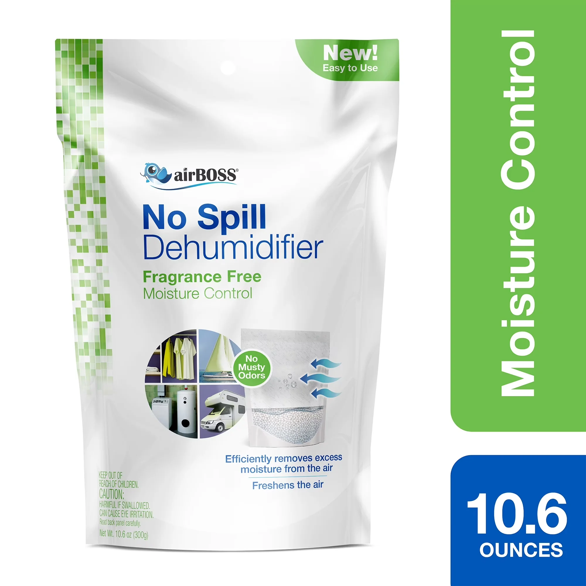 Dehumidifier Efficient with Calcium Chloride Beads, Fragrance Free, No Spill - White Model DC5308