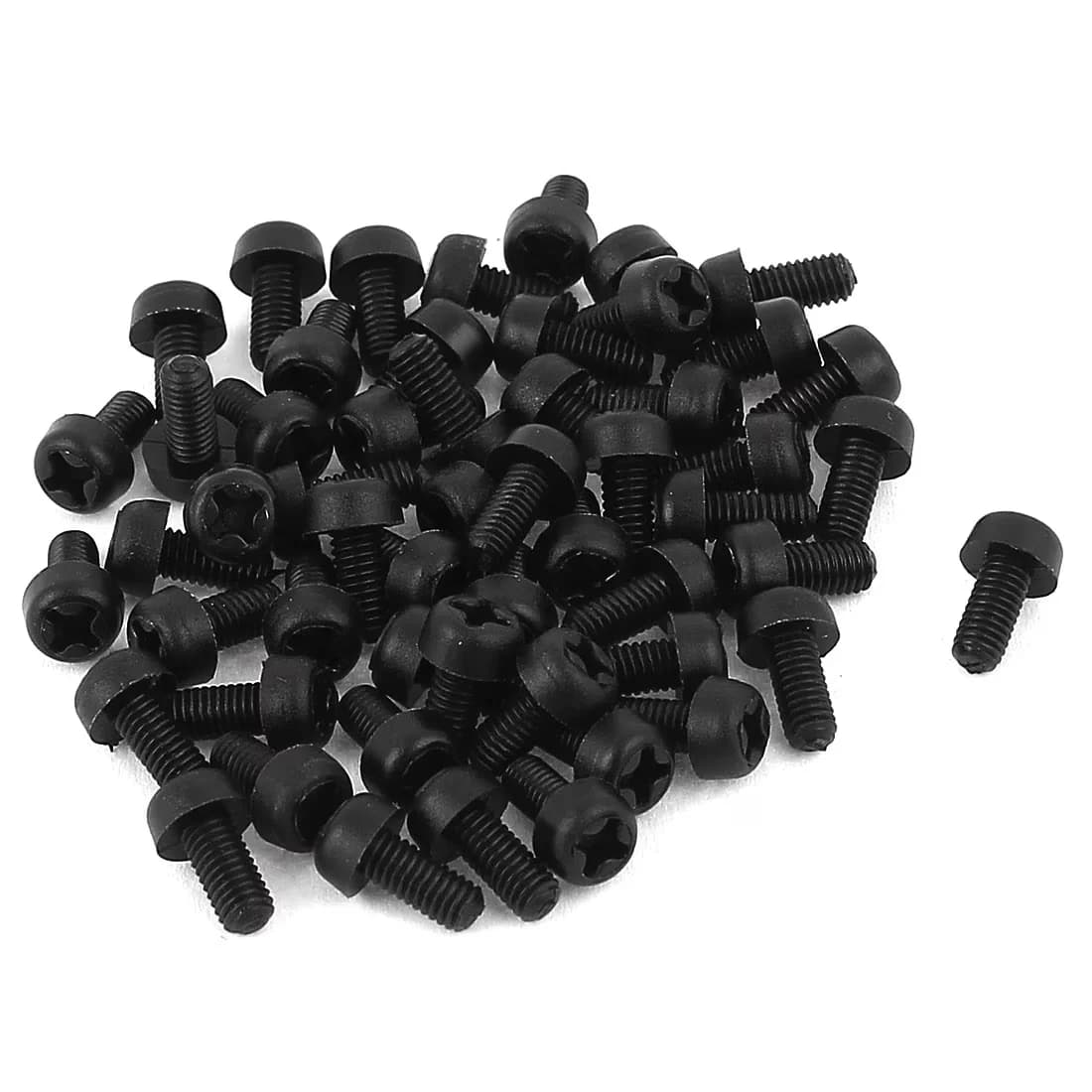 Compact Fastener with Head Style: Pan Head, Weight: 6g, Product Name: Machine Screw - Black Nylon Model 7506D6