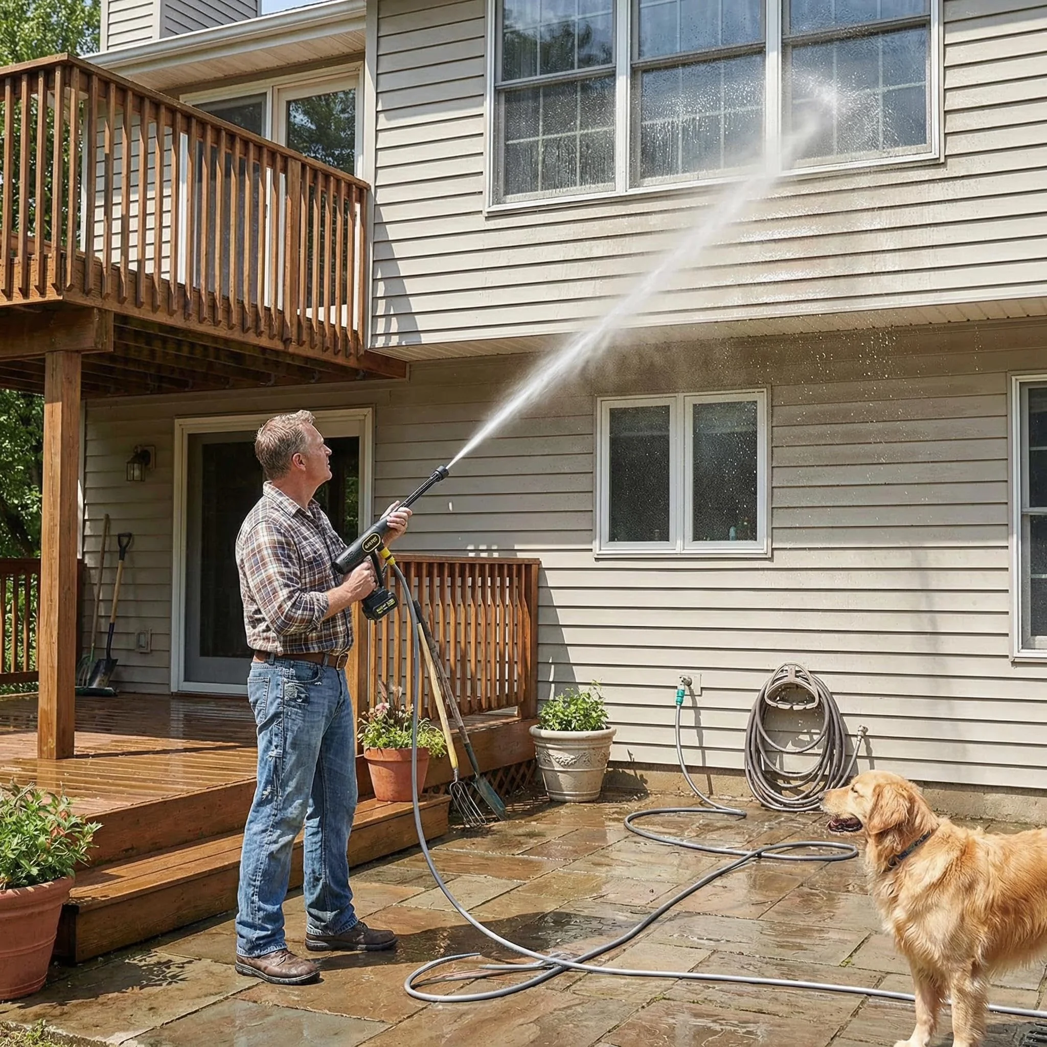 Modern Pressure Washer with Battery, 20V, Adjustable Wand - Residential Grade Model 32C3ED