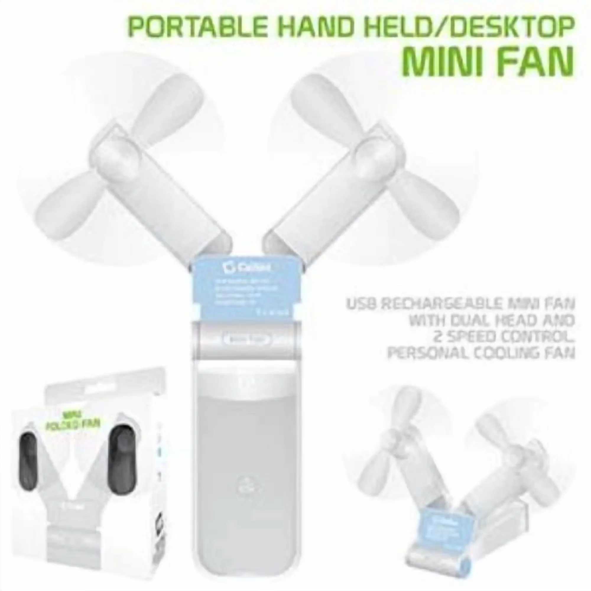 Modern Fans In Cooling with Battery, White, Portable Mini Fan - White - Sleek Profile Model C74356