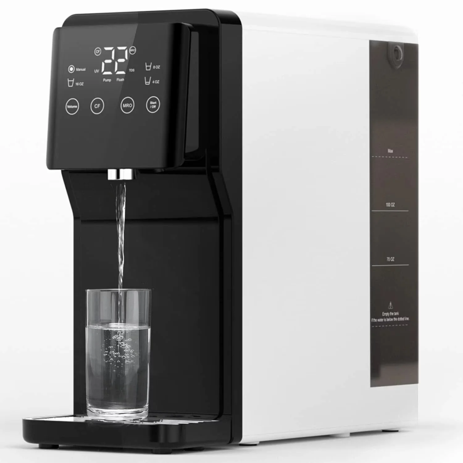 Modern Water Filtration with Automatic Shut Off, N1 Countertop Reverse Osmosis System, Countertop RO Filter System - White, Black,... Model BF661C