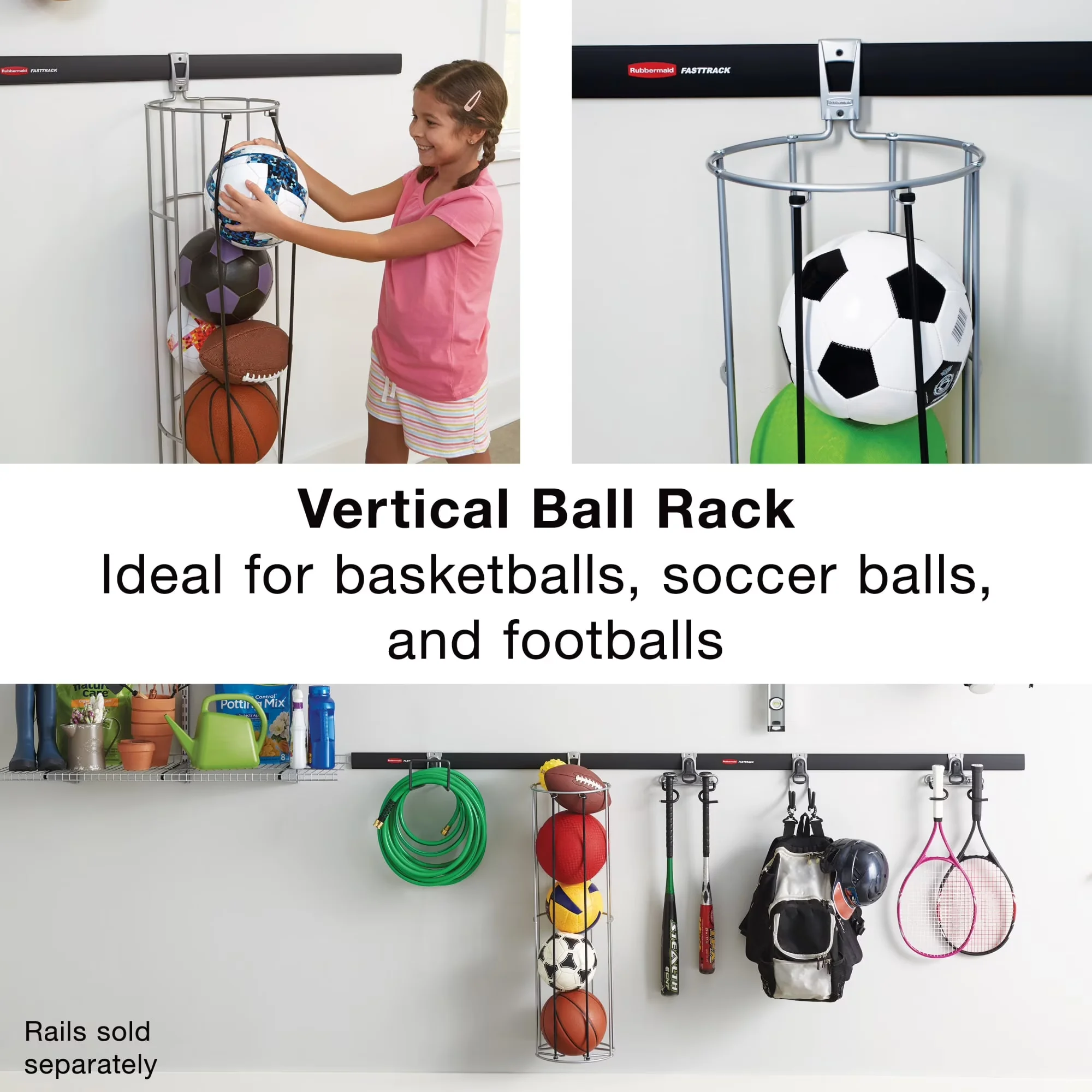 Garage Storage Supply Versatile with Satin Nickel - Silver Steel FastTrack Model 63261B