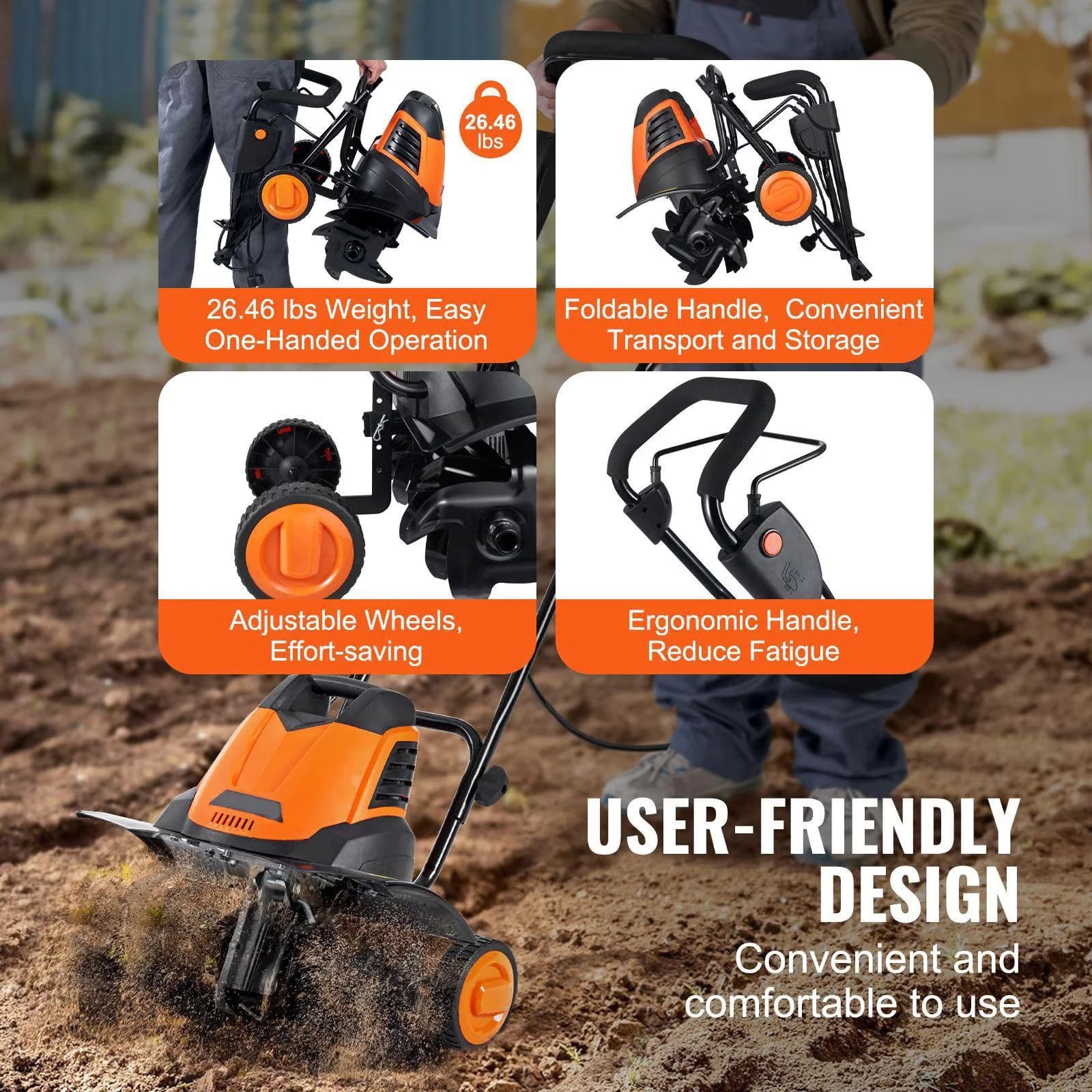 Compact Trillers Cultivator with Number of Packages:1 for Garden - 18 Inch Model 8E65A1