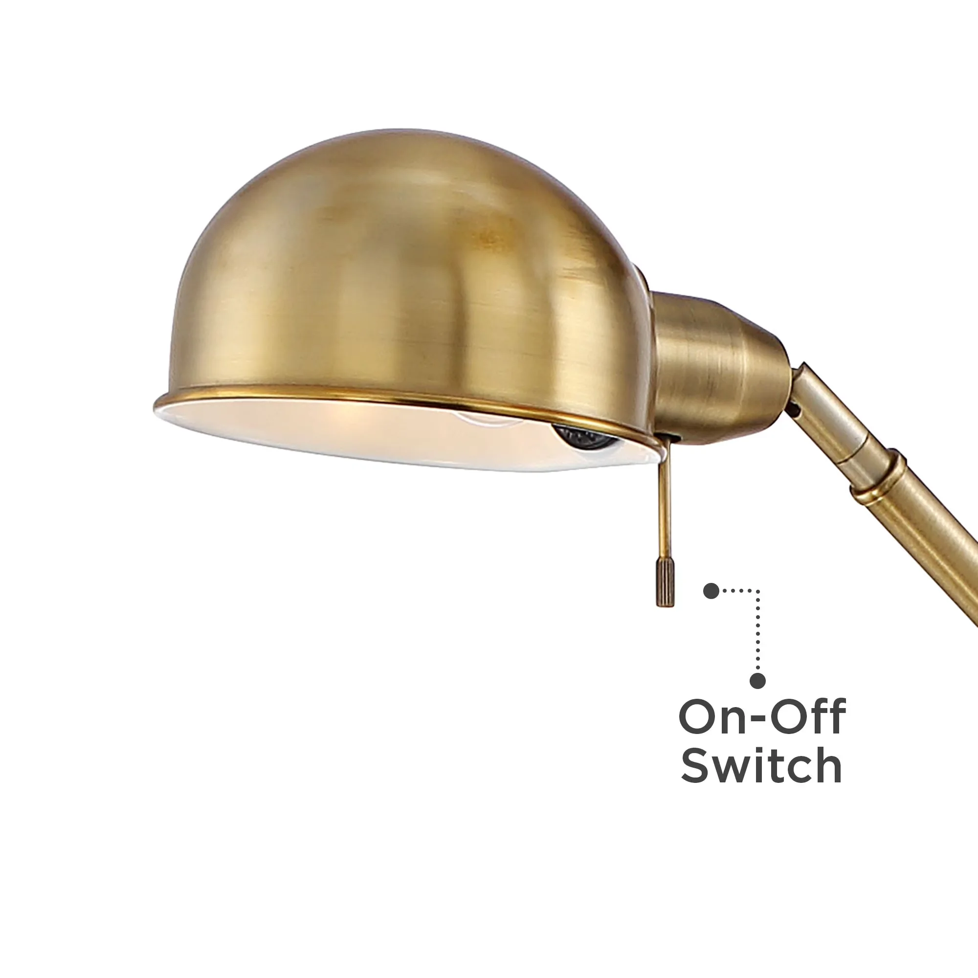 Floor Lamp Innovative with Incandescent, Adjustable Height, Adjustable Head - Metal Gold for Living Room, Bedroom Model 7F4414