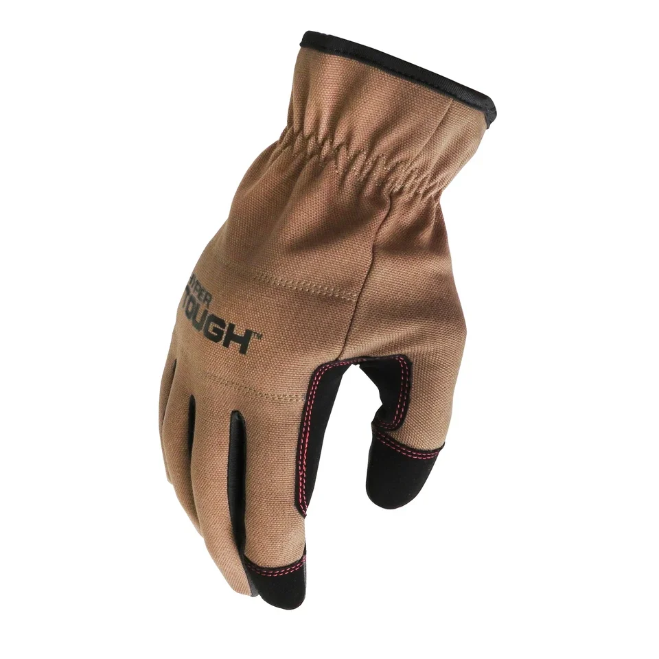 Premium Protective Equipment with Brown, (2 Pack) Duck Canvas, Utility Work Gloves - Brown Canvas Model D146F8