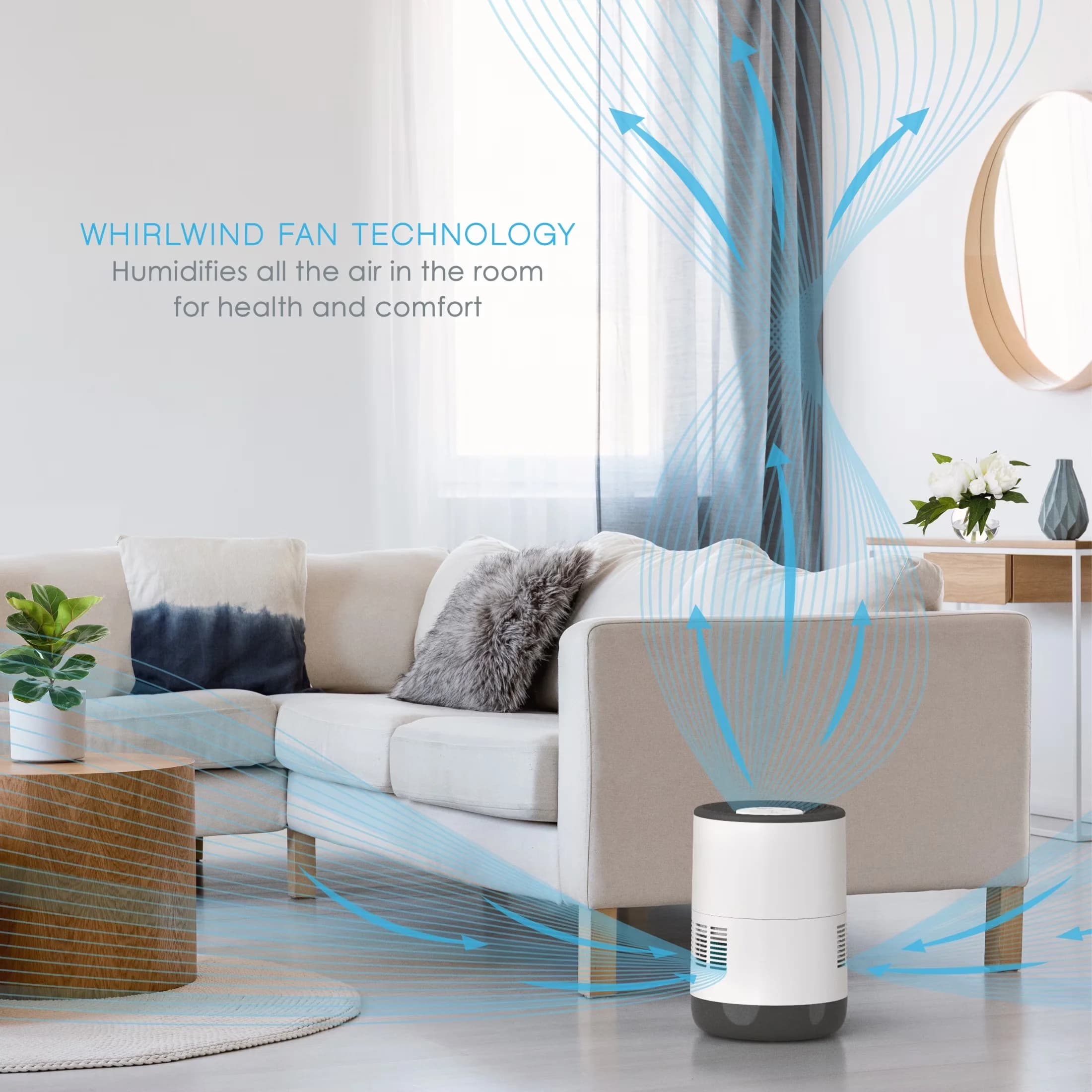 Humidifier Classic with Automatic Shut-Off, and Auto Shut-Off Timer, 4-Speeds - White Model 507BC5