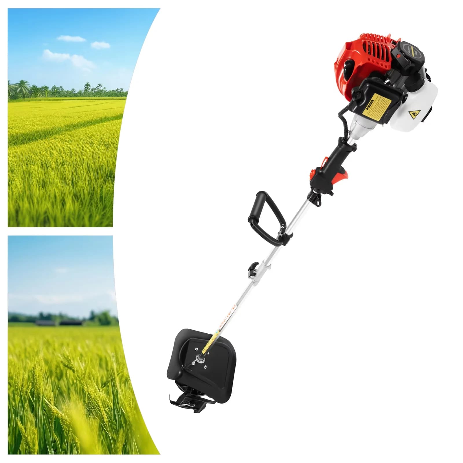 Classic Trillers Cultivator with 51.7cc Gas Powered Mini Tiller, 360° Operation, 9in Tilling Width - Model E3242C