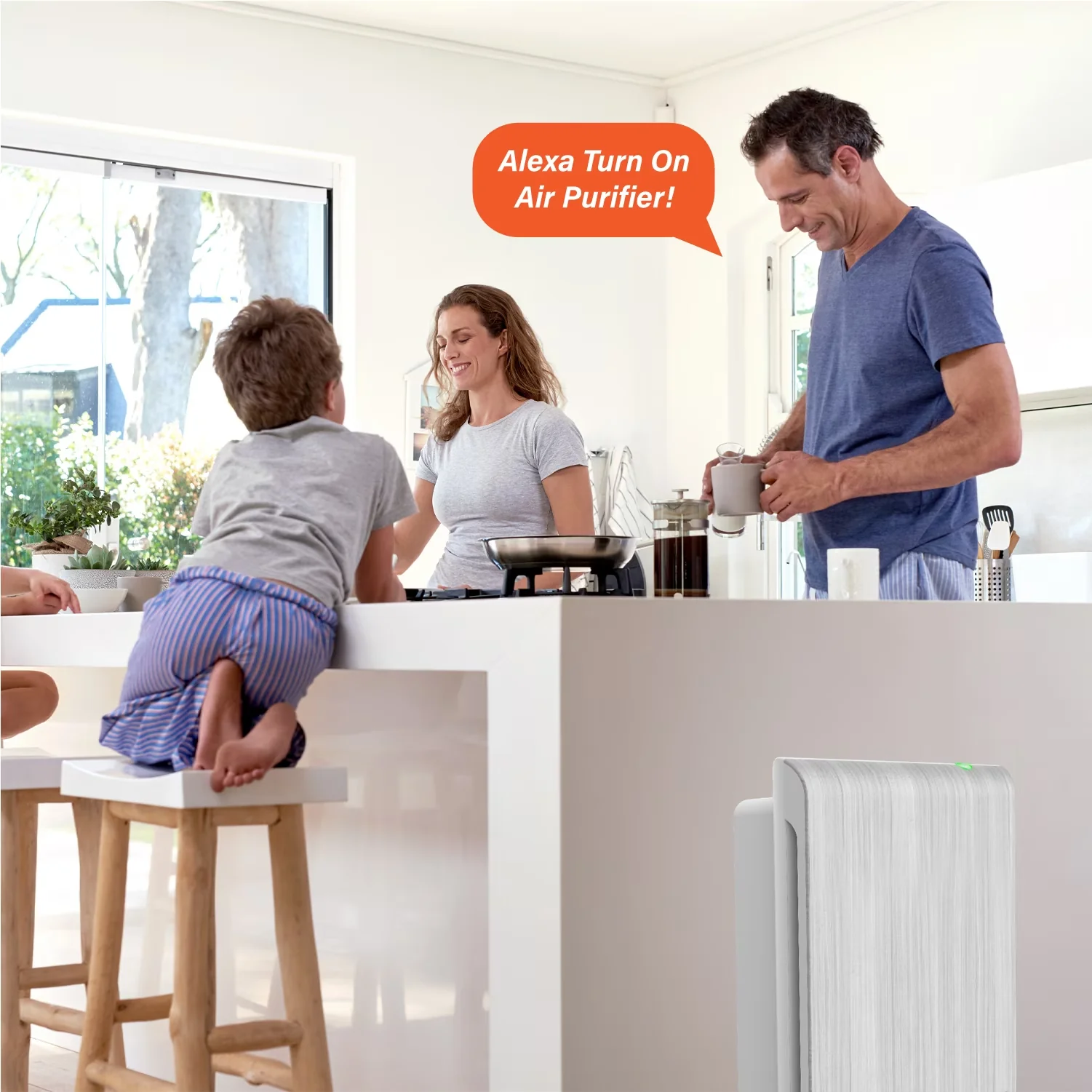 Air Purifier Modern with Automatic Shut-Off, Smart - Gold for Large, Rooms Model 00FD9F