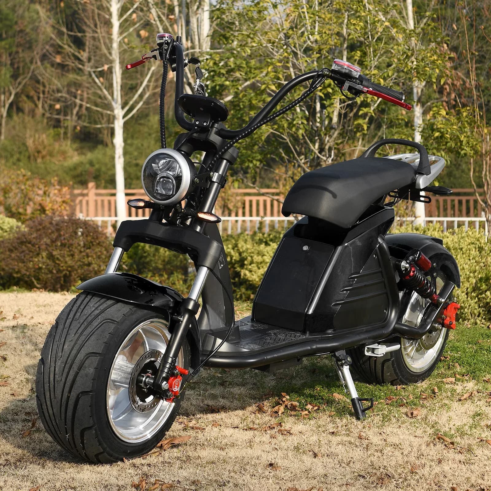 Scooter Premium with 4000W, Headlights - Iron, Plastic Black - Durable Build Model C55A6A