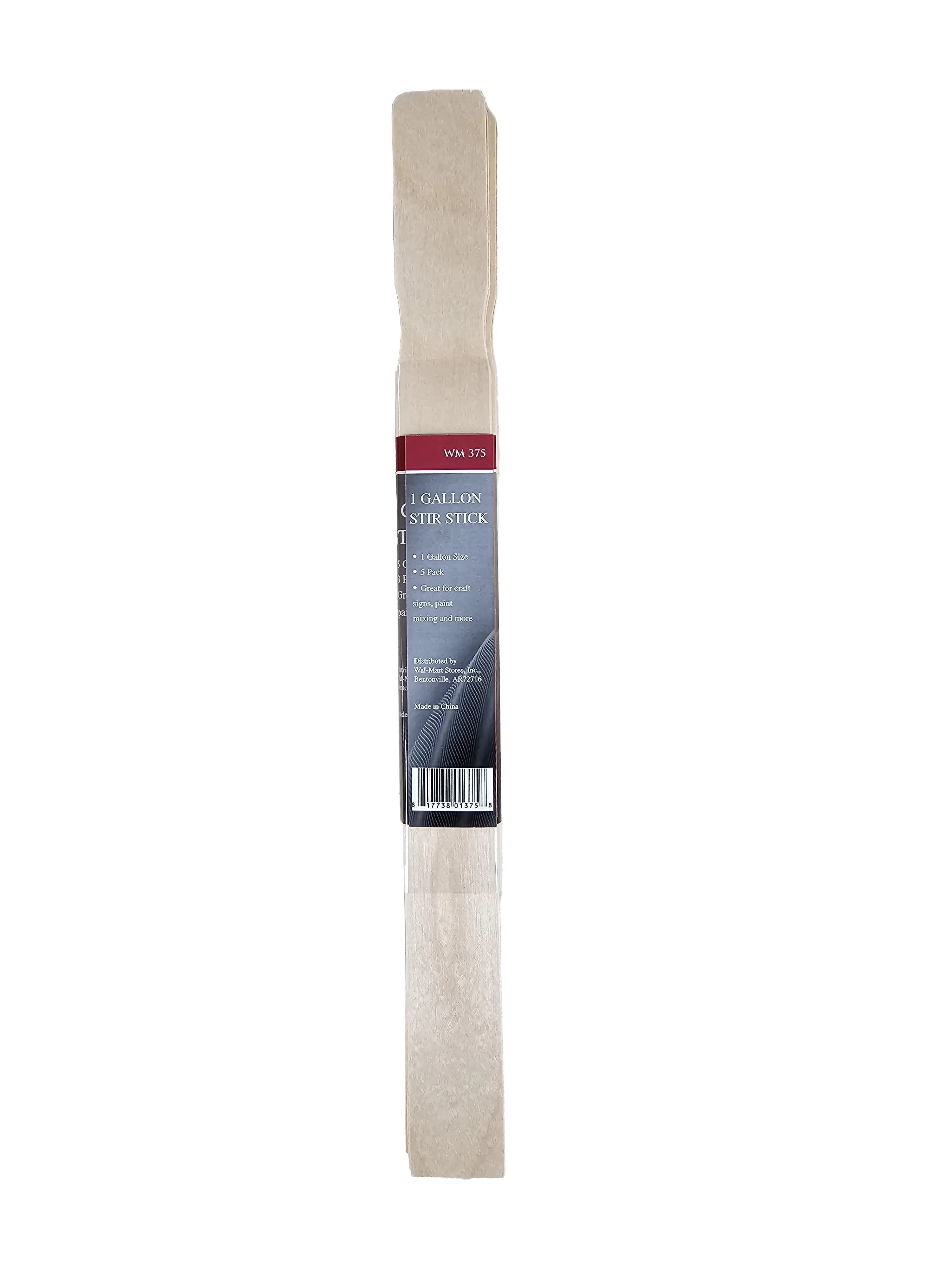 Paint Tools Supplies - Paint Brushes Rollers Tray Sleek with 1 Gallon Wooden Stir Stick Mixer, 5 Pack - Birch Wood 1 gal Model 858A7B