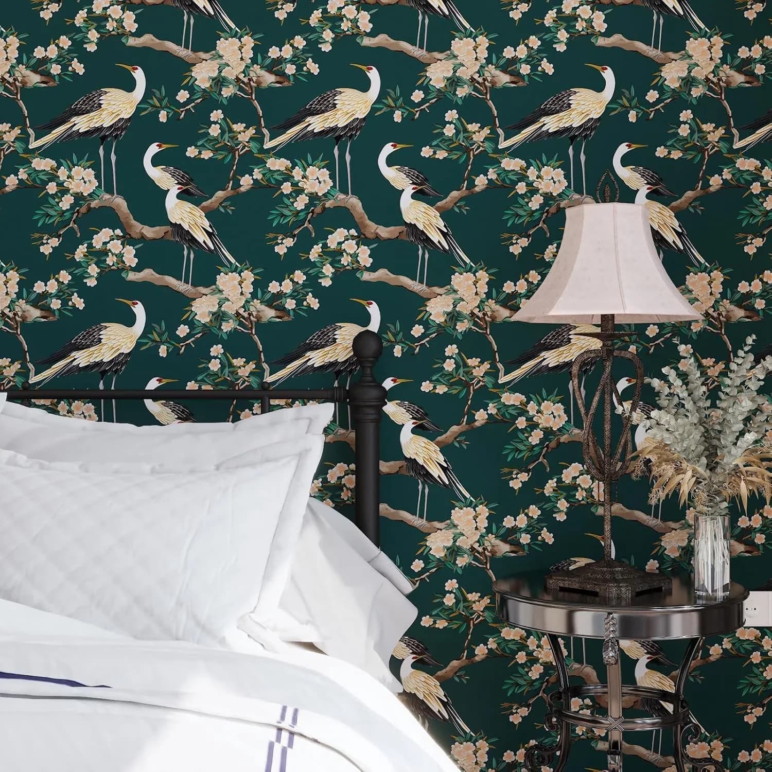 Compact Wallpaper with Durable, Easy To Clean, Dark Green Peel and Stick - Vinyl Green Model AFABED