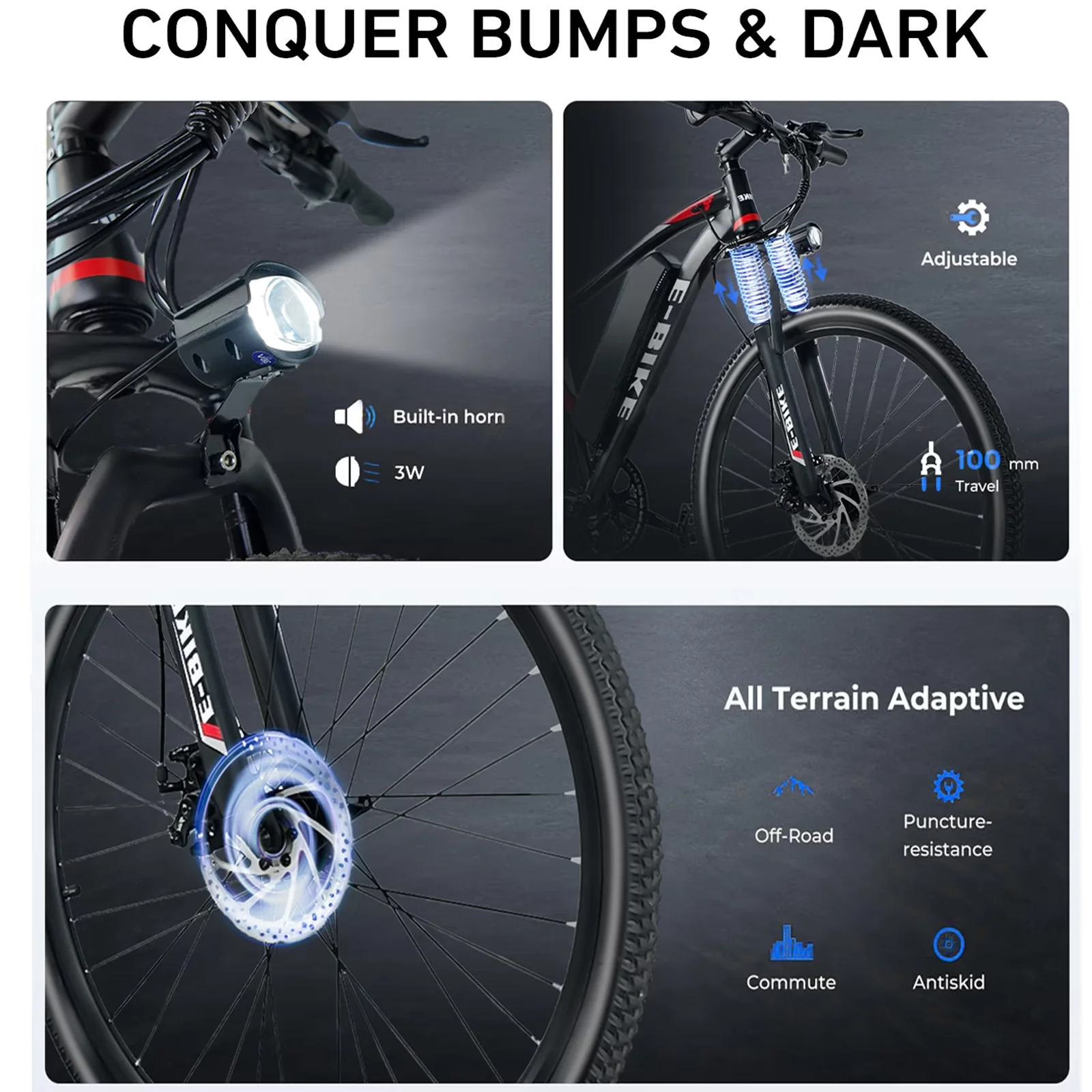 Electric Bike Reliable with Battery, 1200W, Adjustable Height - Satisfaction Guaranteed Model CD3F08