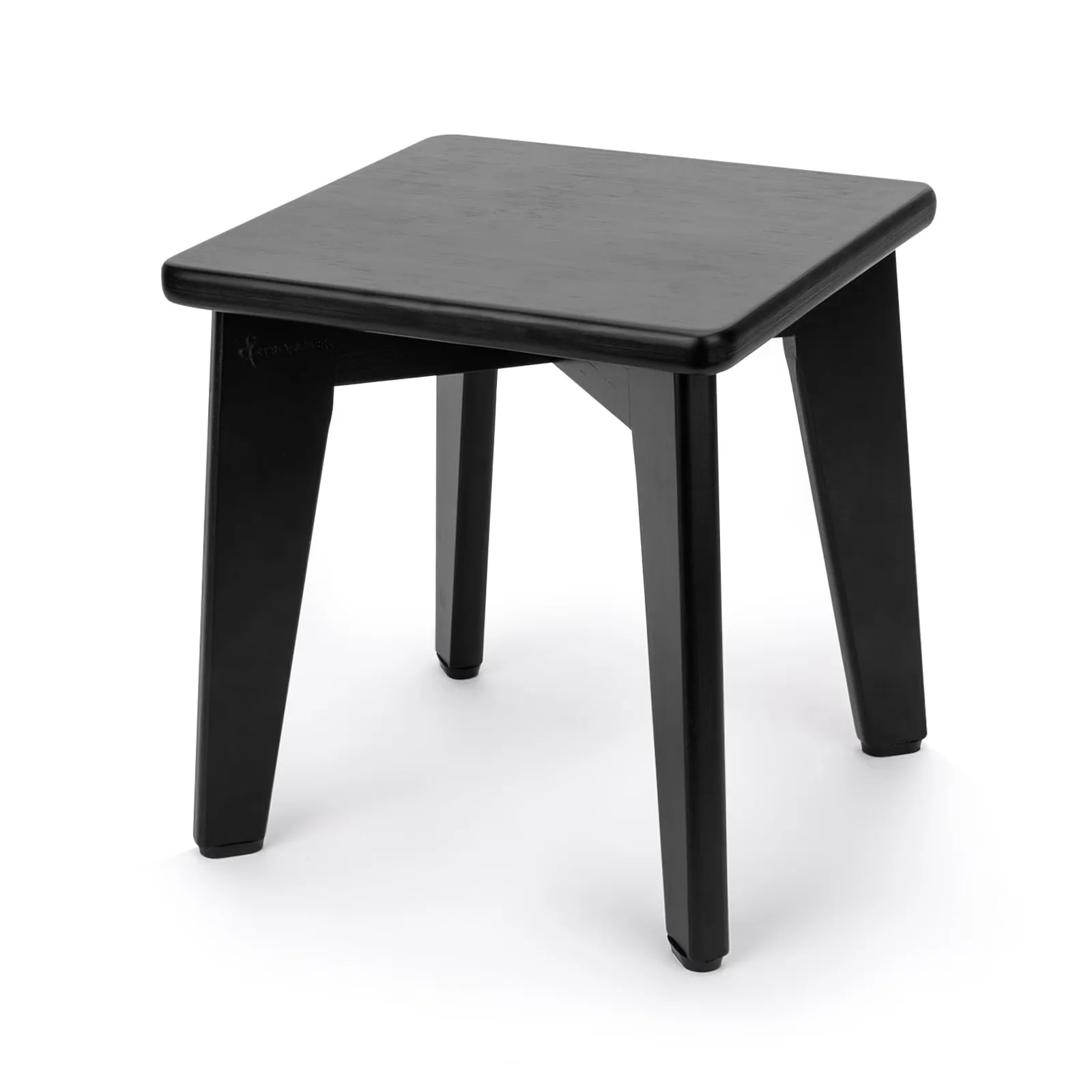 Essential Ladders And Step Stool with Non-Marring Feet, Anti-Slip - Bamboo Black for Bathroom, Kitchen Model 591C4A
