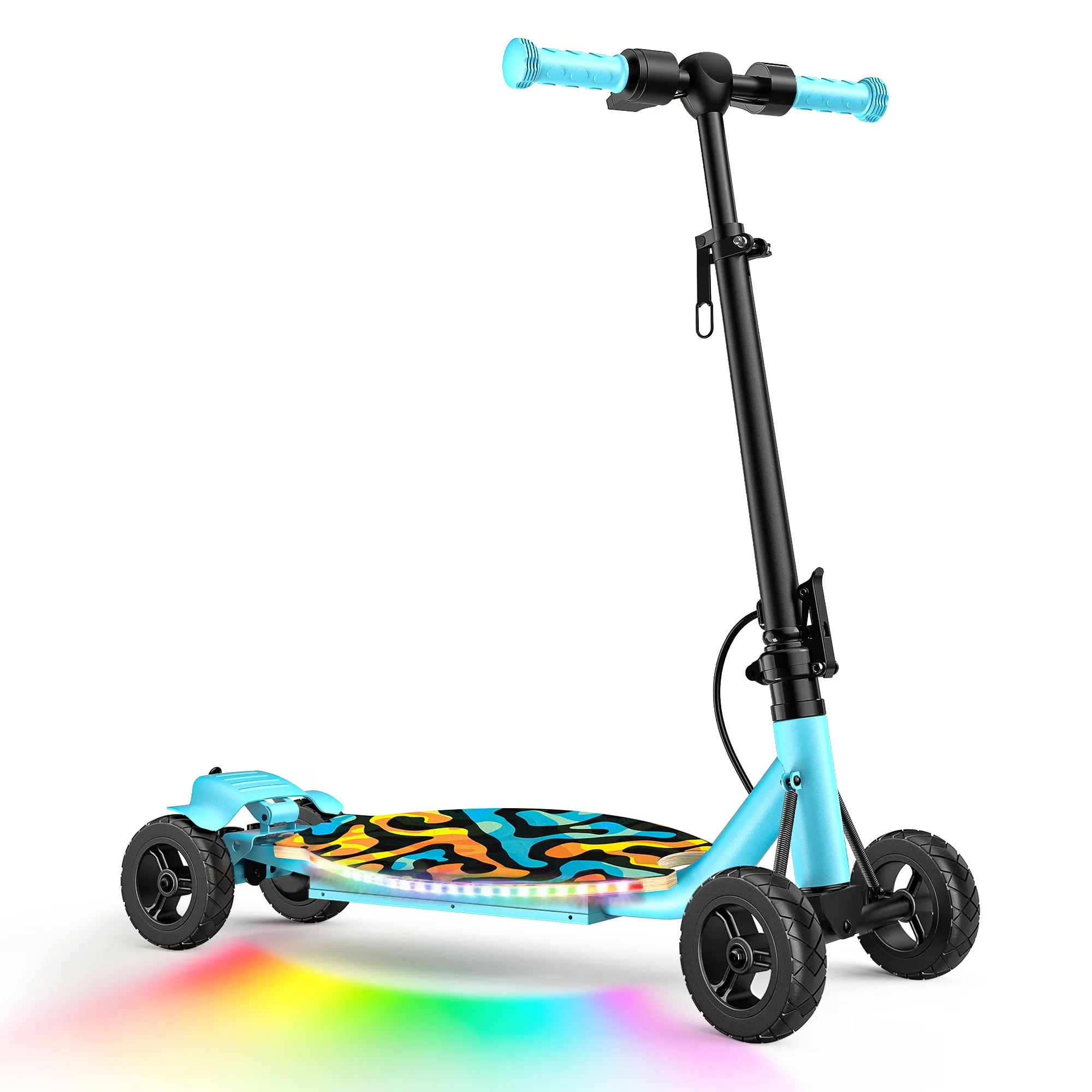 Scooter Quality with LED, 250W, 24V 4 Wheel Electric - Metal Blue - Sleek Profile Model 3FB639
