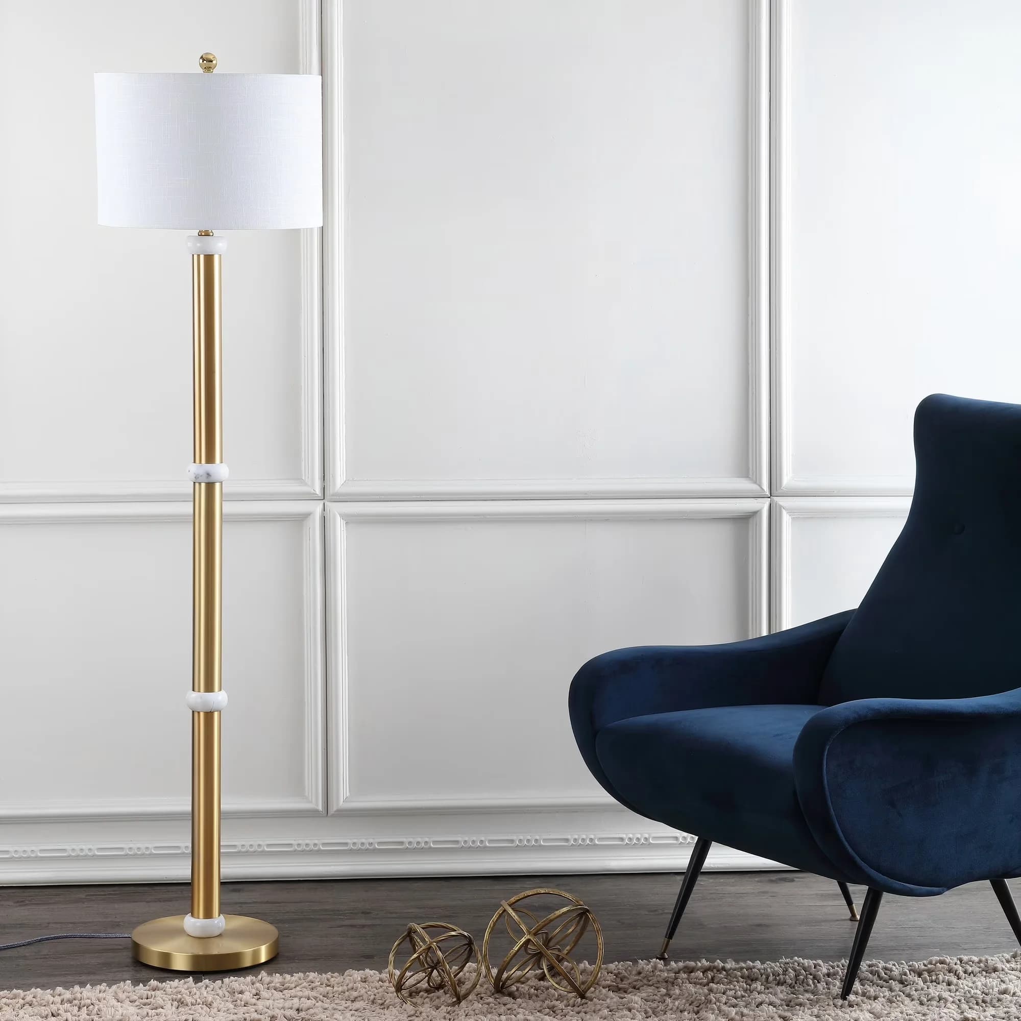 Floor Lamp Quality with LED, Eco Friendly, Contemporary - Metal Gold Gregory Model 800E6F