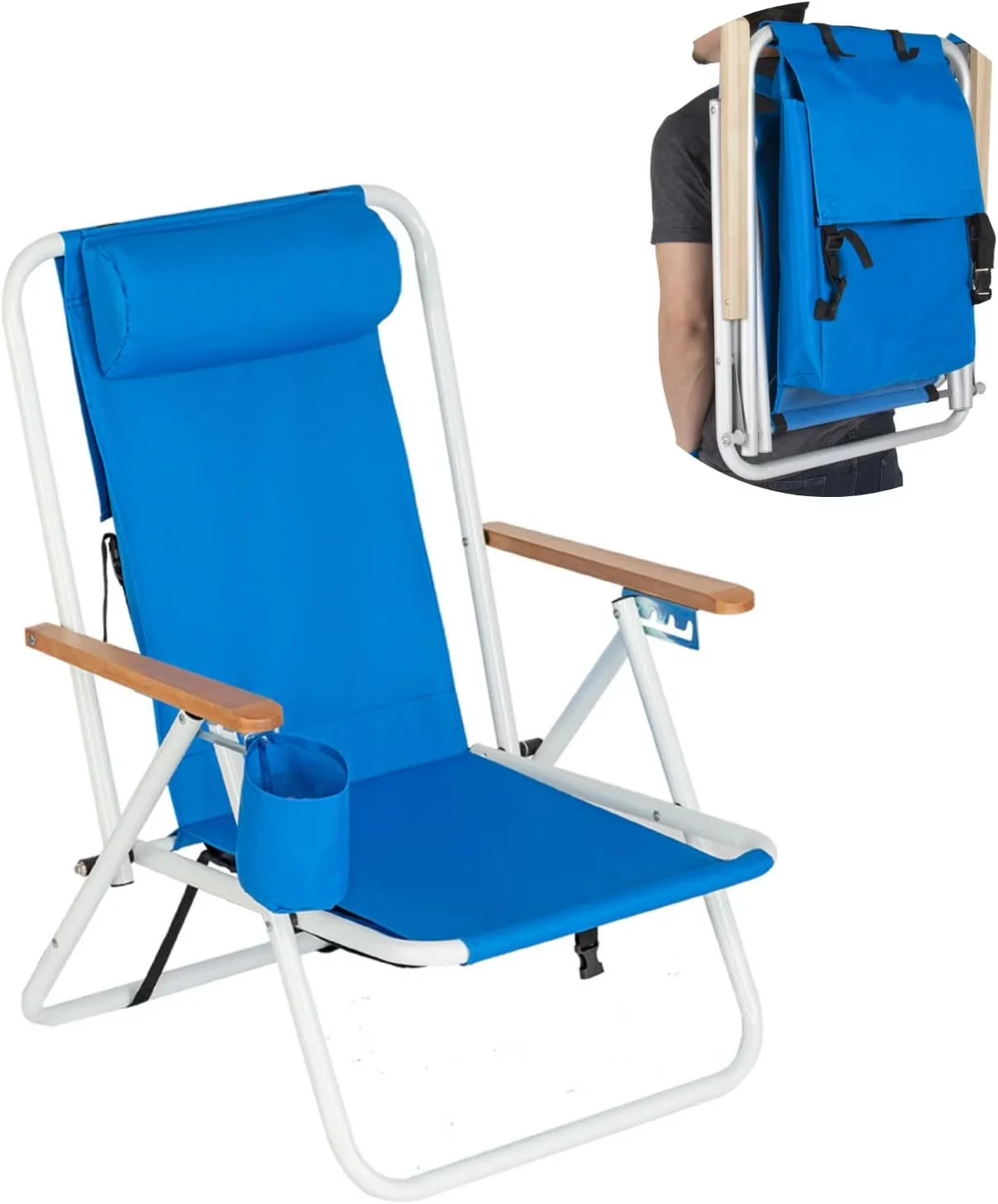 Versatile Beach Chair with Folding, Adjustable - Blue for Camping, Travel Model BE5C9E