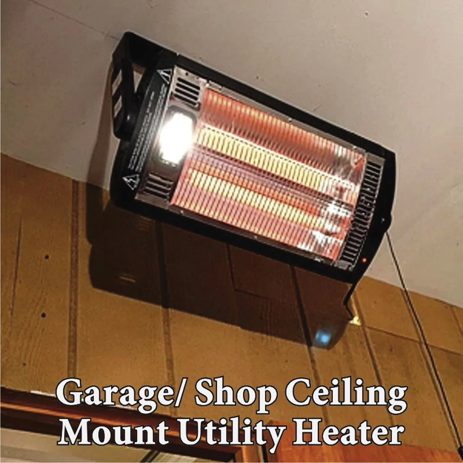 Portable And Electric Space Heater Stylish with Garage/ Shop Ceiling Mount Utility - Black Model 6CF67E