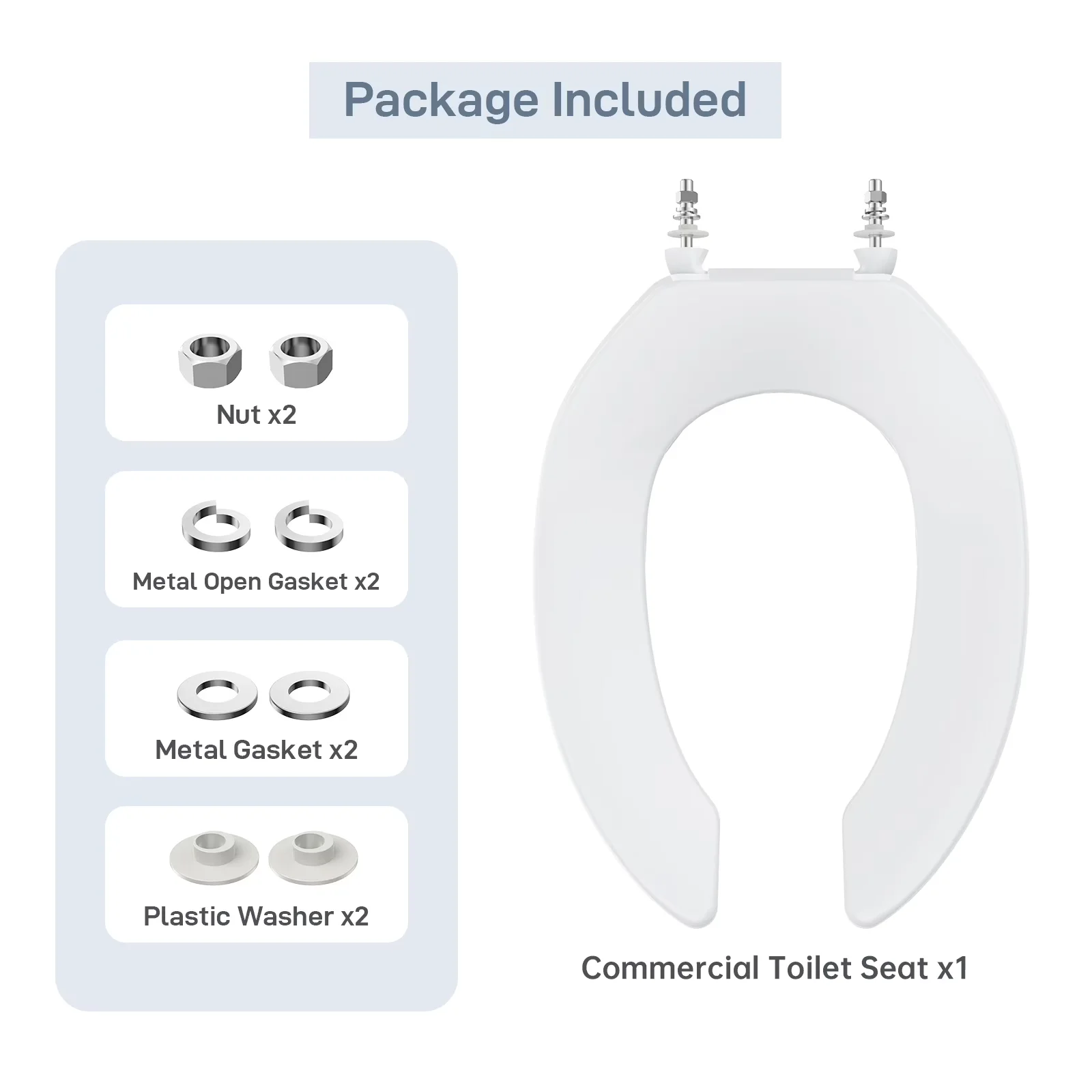 Professional Toilet Seats And Lid with Soft Close, Easy To Install, Durable Plastic - Plastic White Model AB9273