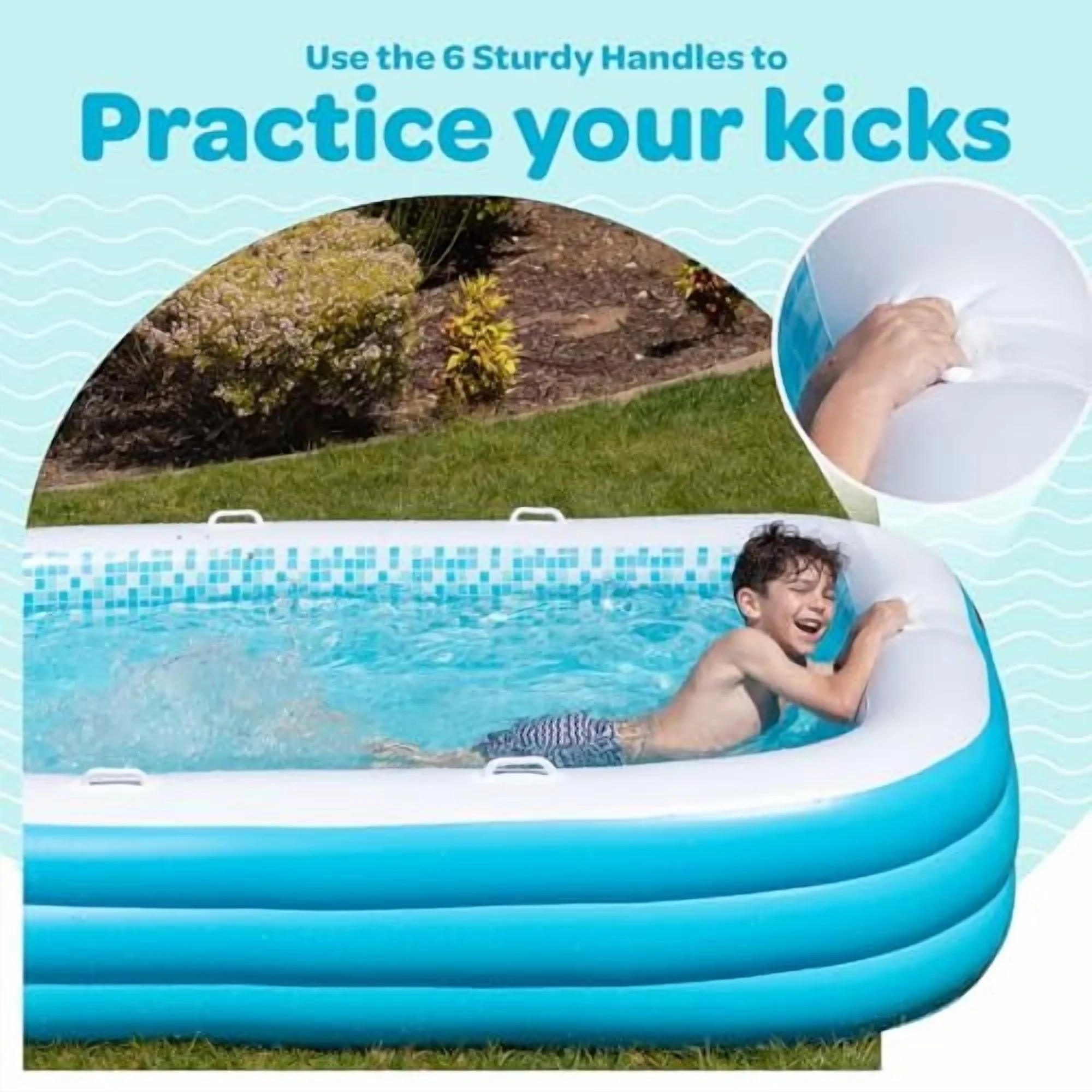 Versatile Inflatable Pool with Puncture Resistant - Large for Daily Use Model 5899D6
