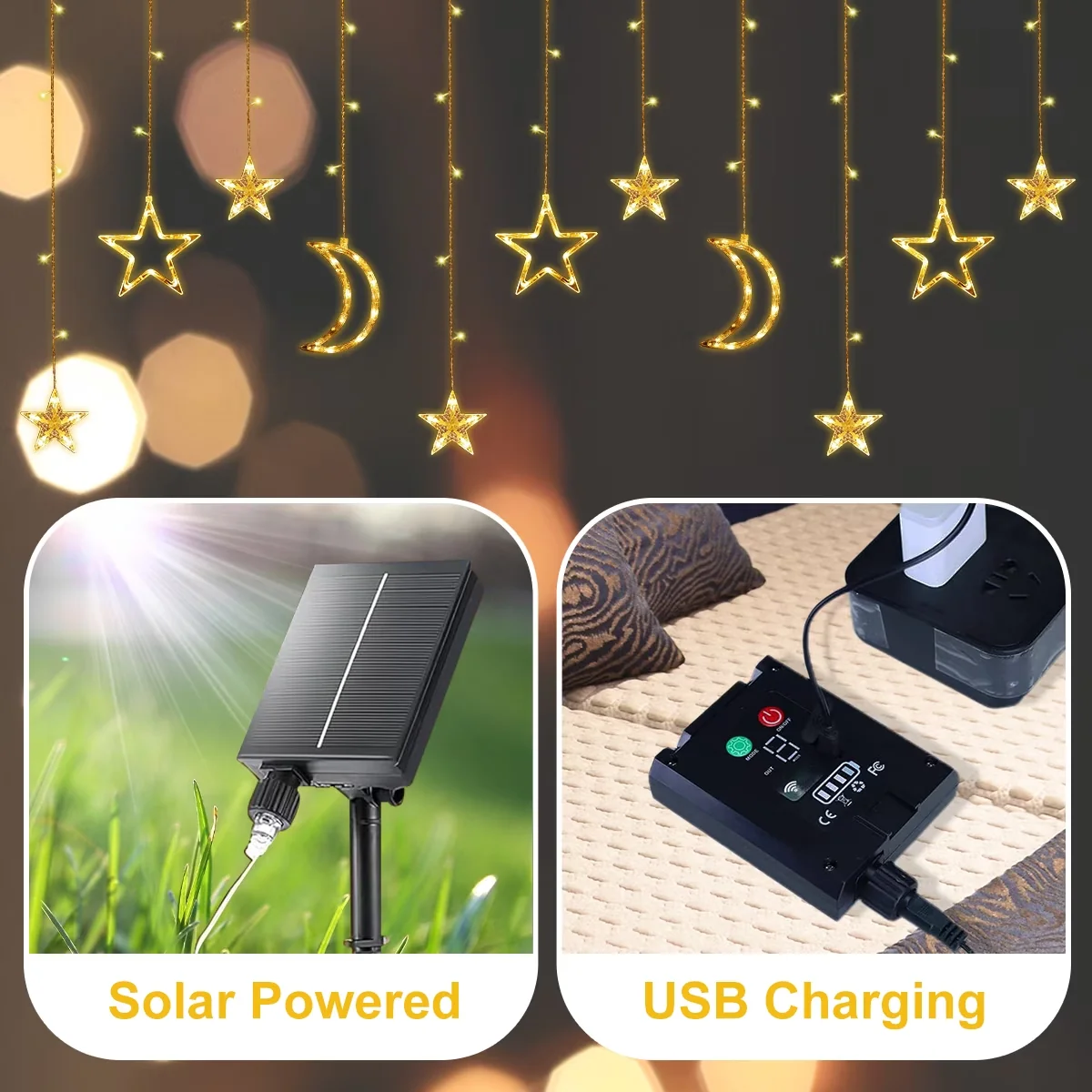 Modern Novelty Light with LED, Battery, Eco Friendly - Yellow, Gold for Patio, Garden Model 1E835A