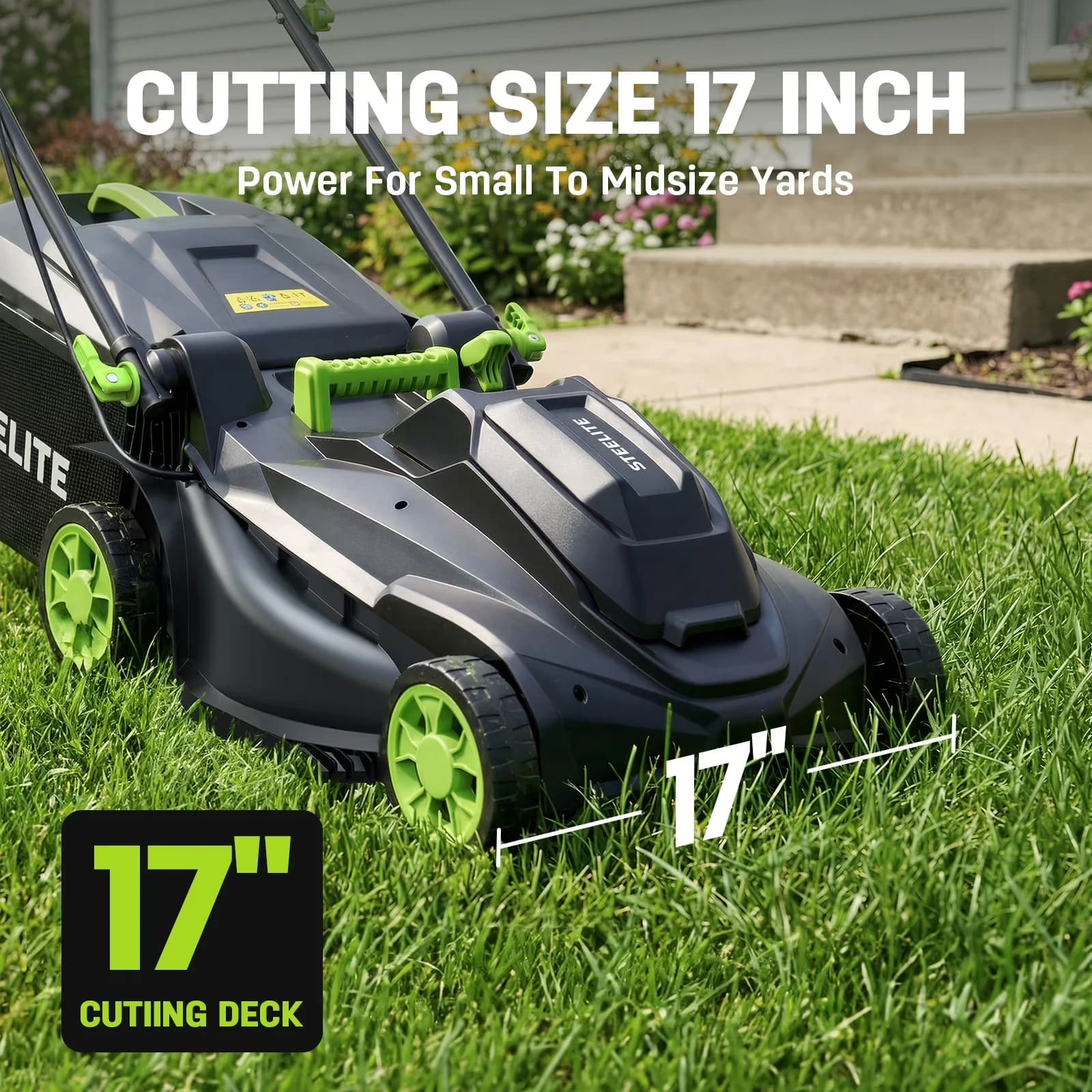 Push Mower Quality with Battery, Adjustable Cutting Height, Brushless Motor - Green Model 49123D