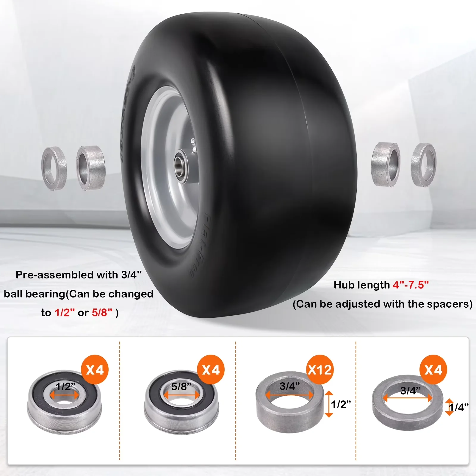 Lawn Mower Tire Reliable with Smooth - 50-6 - Contemporary Style Model 80DEEC