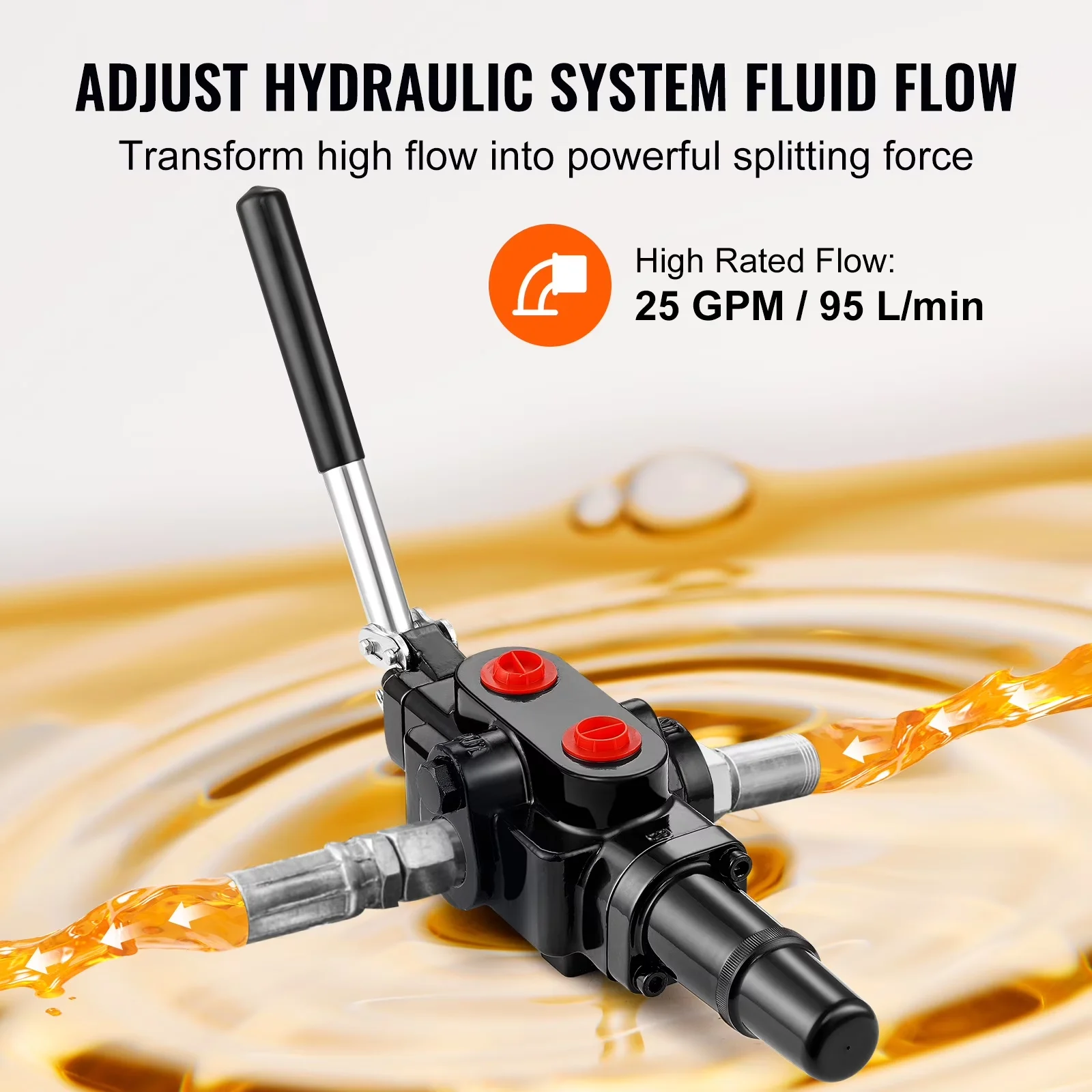 Innovative Logsplitter with Easy Installation, Hydraulic Loader Valve, 25 GPM Hydraulic Multi-Direction Valve - Multicolor Model 7E8C13