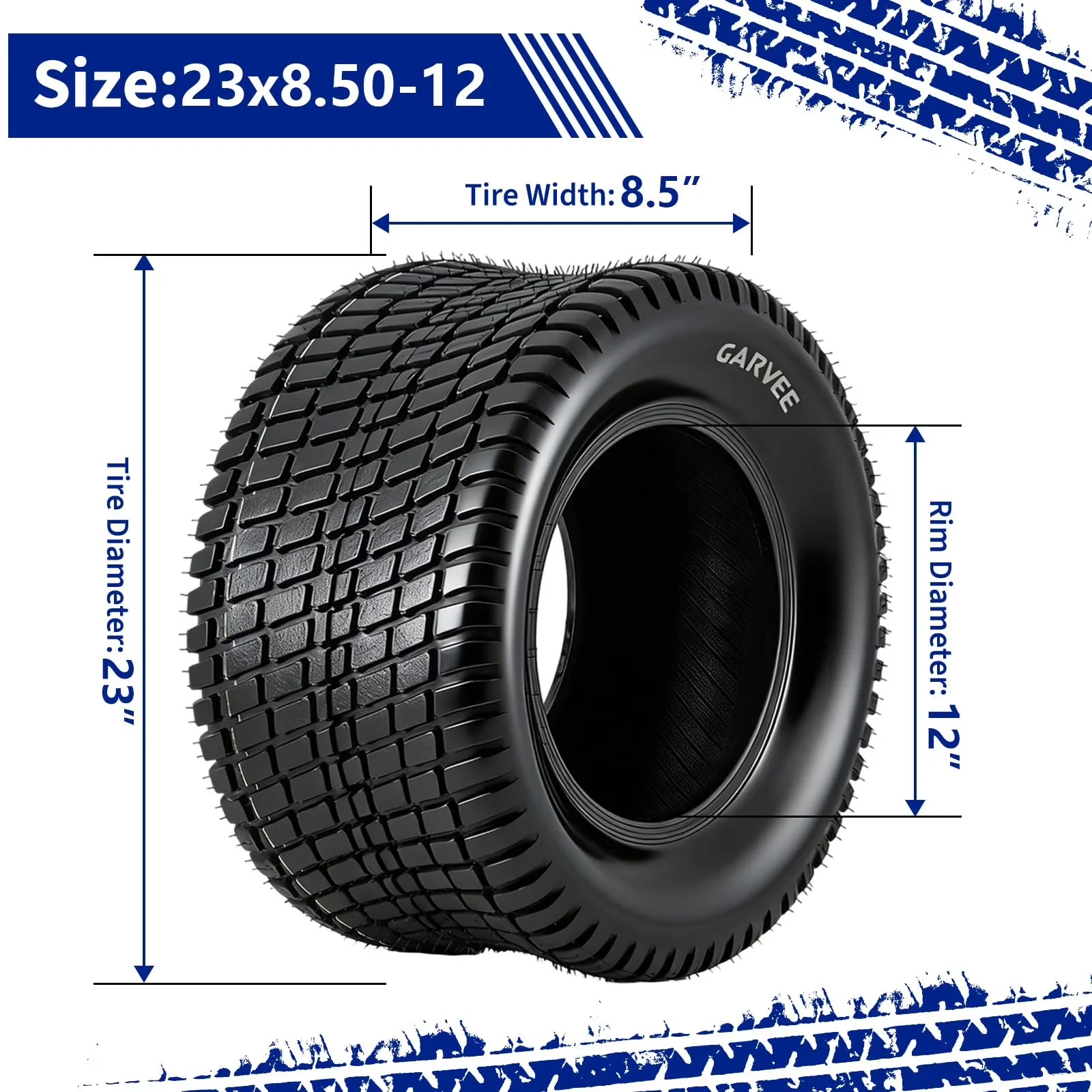 Efficient Golf Cart Tire with Dot Approved, Puncture Resistant, Heavy-Duty - Model 5EB8E6