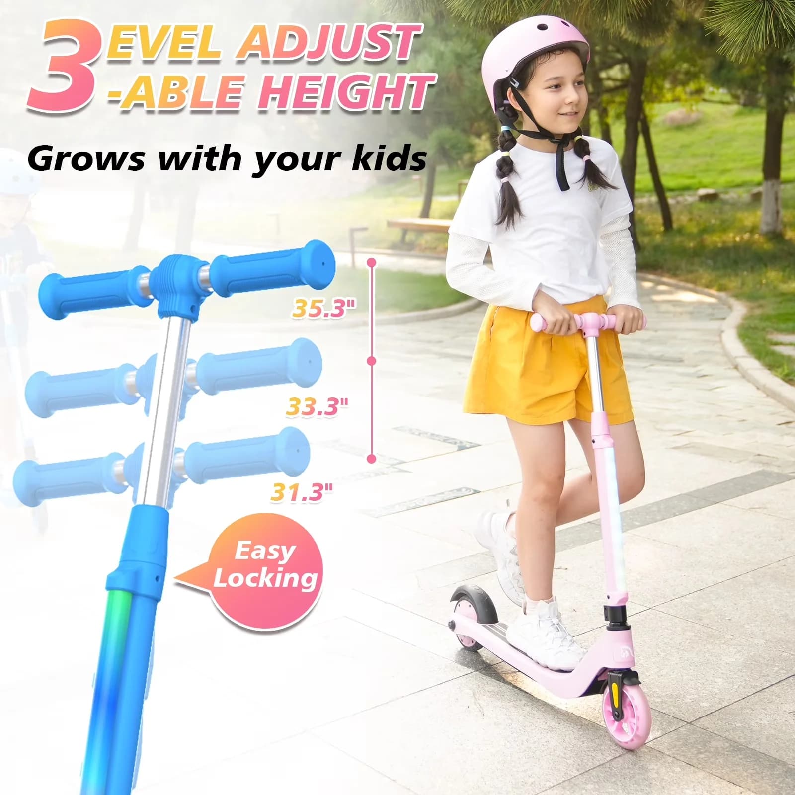 Scooter Professional with LED, Headlights, Easy to Carry and Use Convenient - Pu Blue Model 81DA48