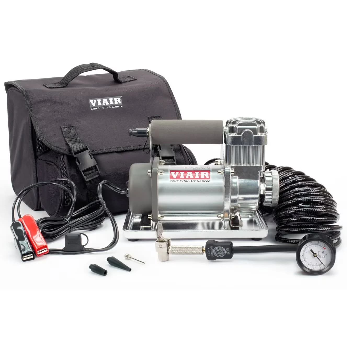 Professional Air Tools Compressor with Battery, Adjustable, Permanent magnetic motor - Combination Silver Model FE91A6
