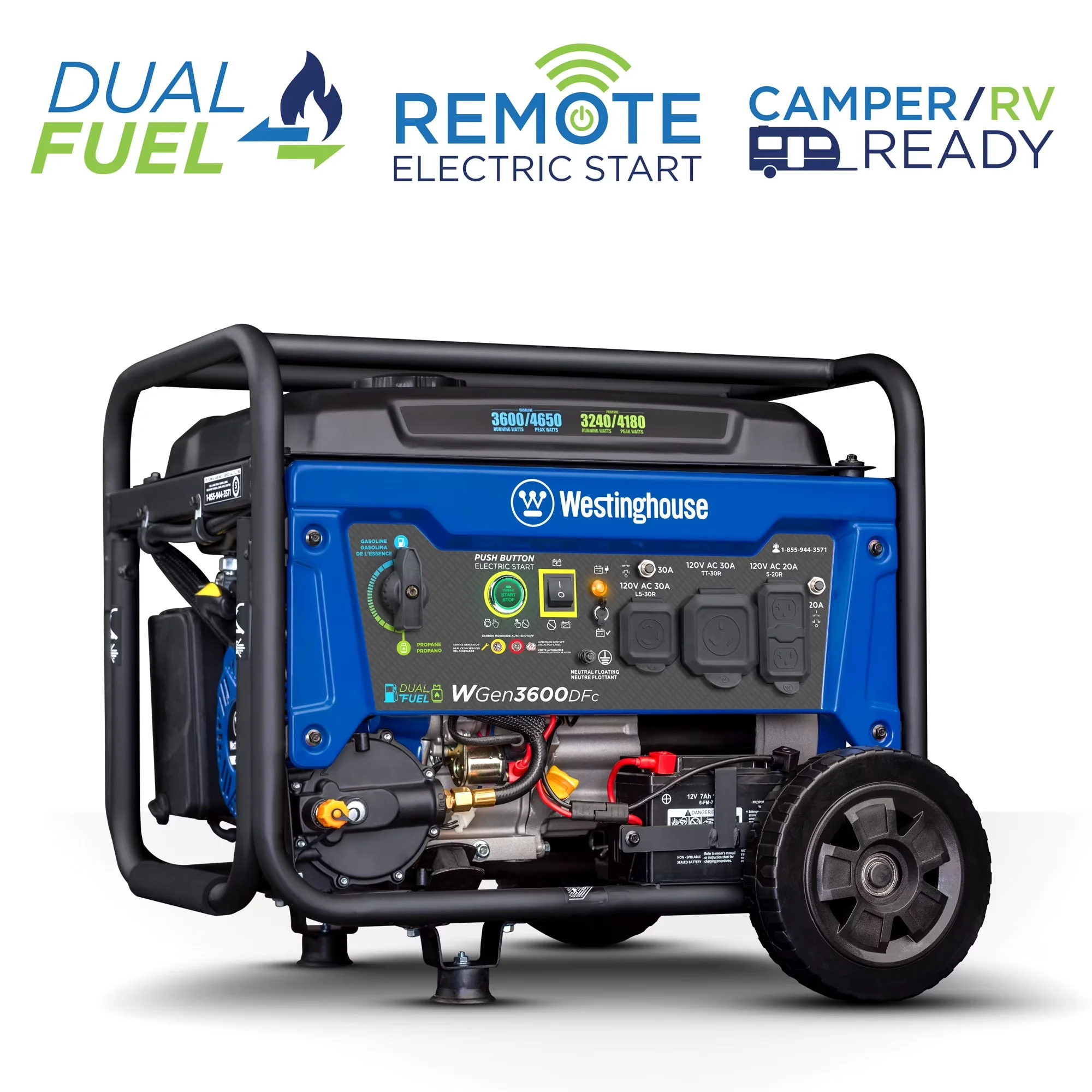 Premium Generator with Co Shut-Off, Low Oil Shutdown, Automatic Voltage Regulation - Model EDDDC6