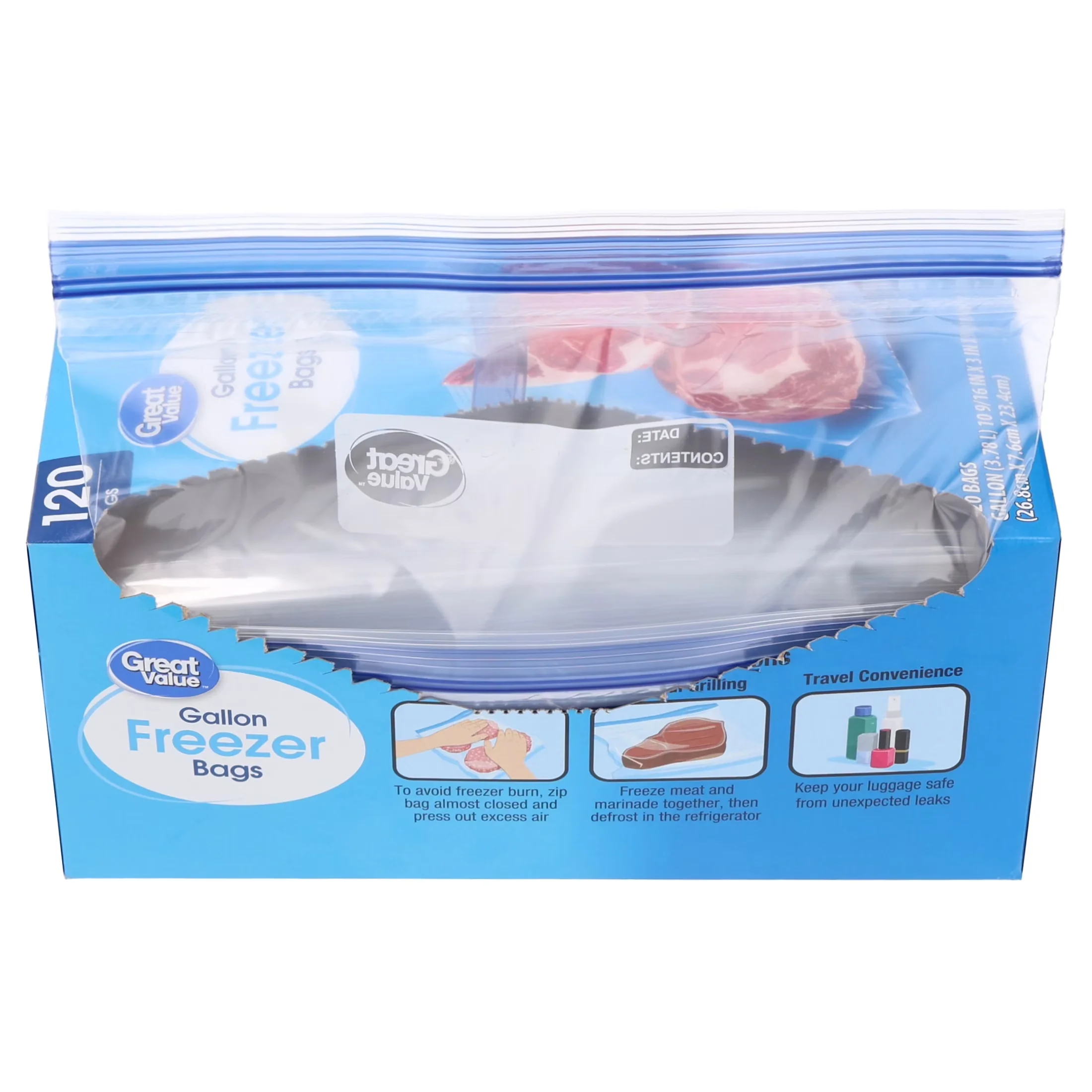 Compact Moving with All Purpose, Gallon Freezer Bags, Double Zipper - Clear Plastic Model 3044C1