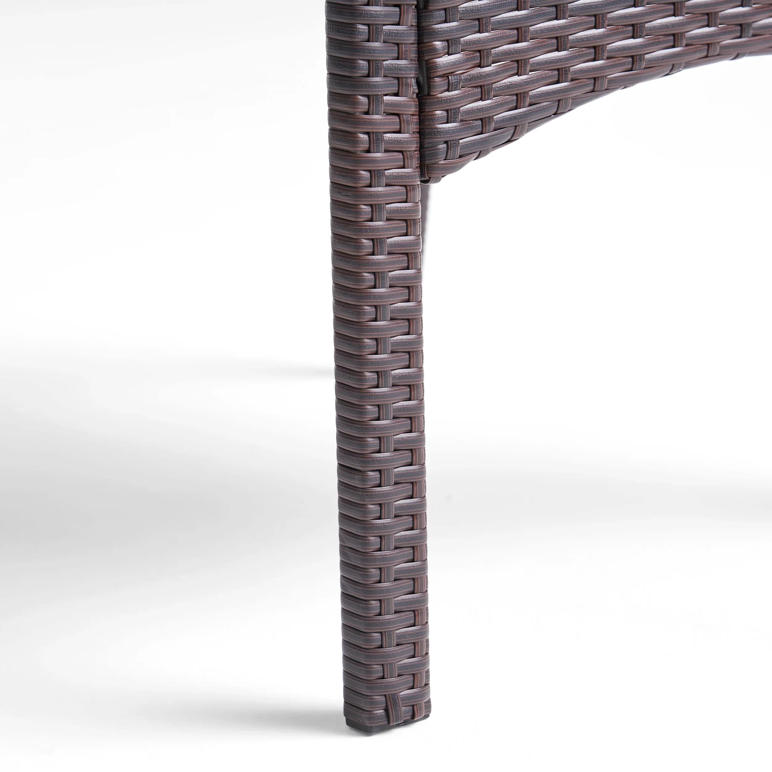 Efficient Patio Dining Set with Folding, Seat Width: 18.50 inches, color: Multibrown - Brown Wicker Model EEEF60