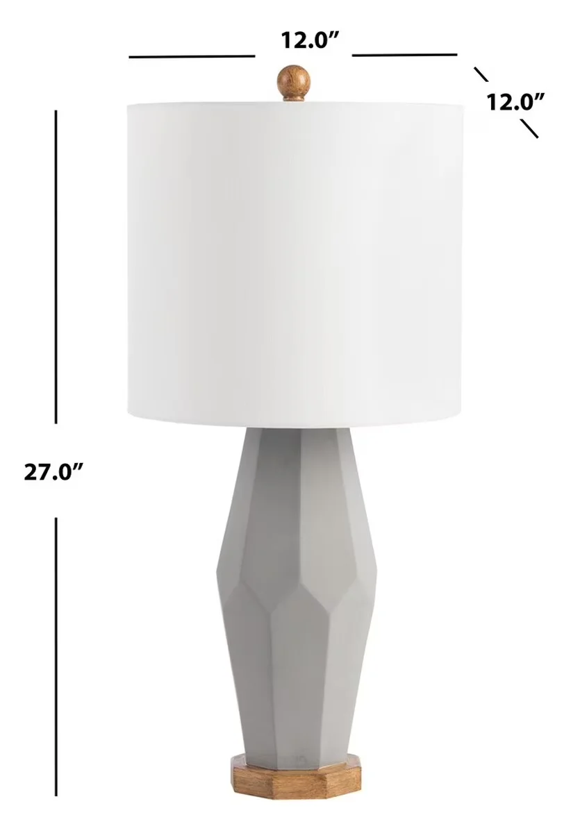 Stylish Lamp Set with LED, Energy Efficient, Grey - Polyresin Gray 27 in Model 70D614