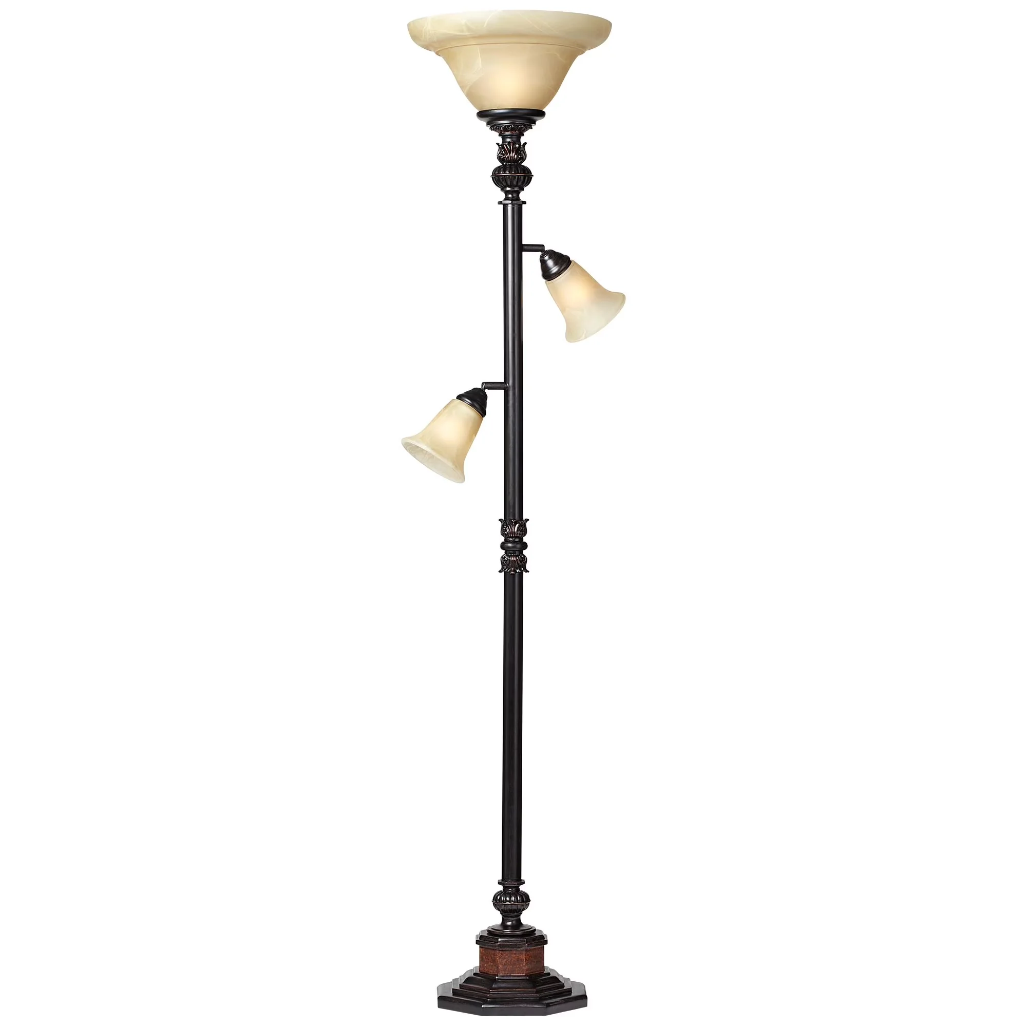 Durable Floor Lamp with Incandescent, Torchiere Lamps - Metal Brown for Living Room Model 6B9059