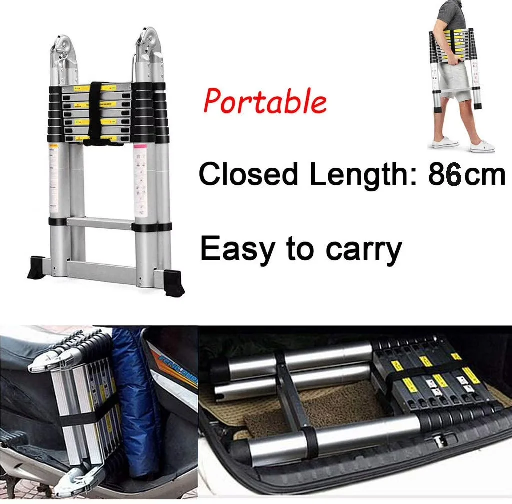 Premium Building Material with Telescoping, 330lbs Load Capacity - Black Aluminum Model 29FA36
