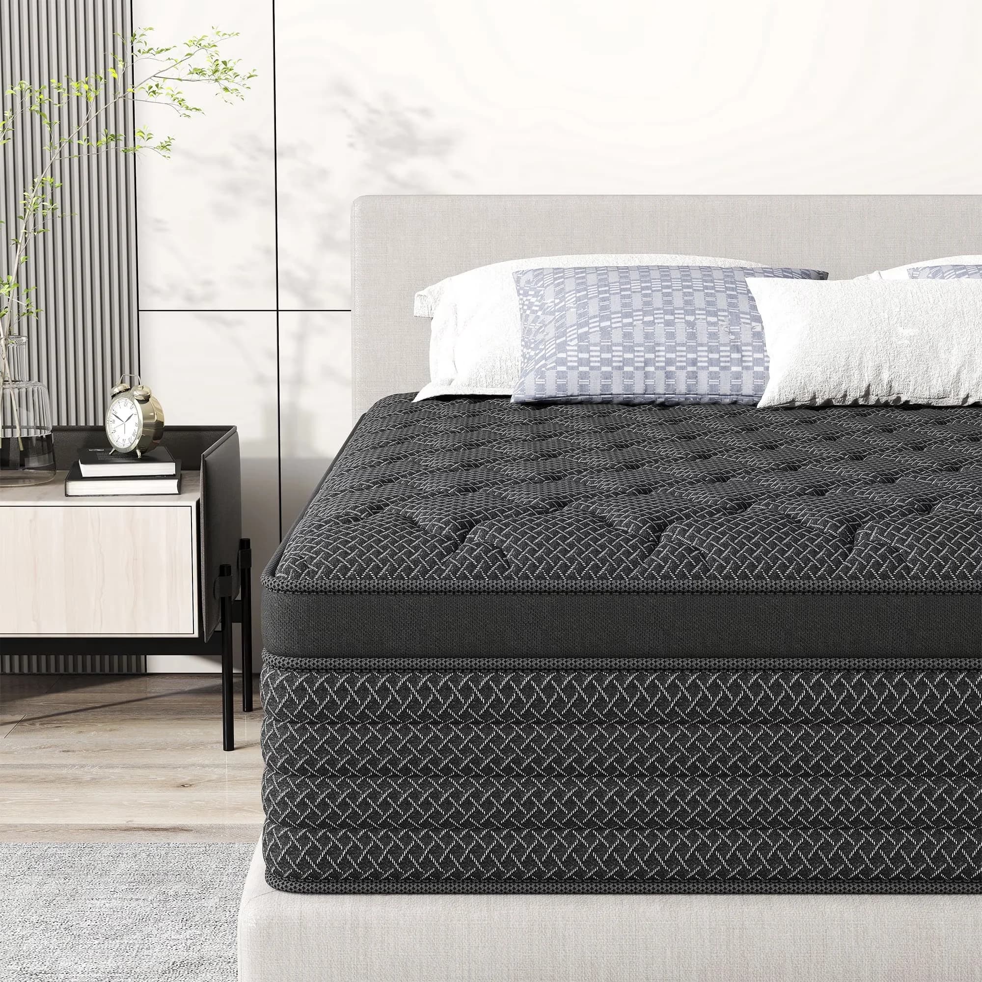 Modern Mattresses Accessory with Mattress-In-A-Box, Medium Firm Feel, Mattress in a Box - Gel Memory Foam, Pocket Coils, 3D Knitted... Model 20A3DB