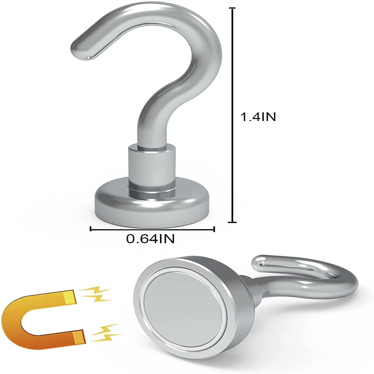 Professional Bathroom Renovation with Rust Resistant, Magnetic Hooks, Hook - White Nd-Fe-B Materials Model 4AA67A