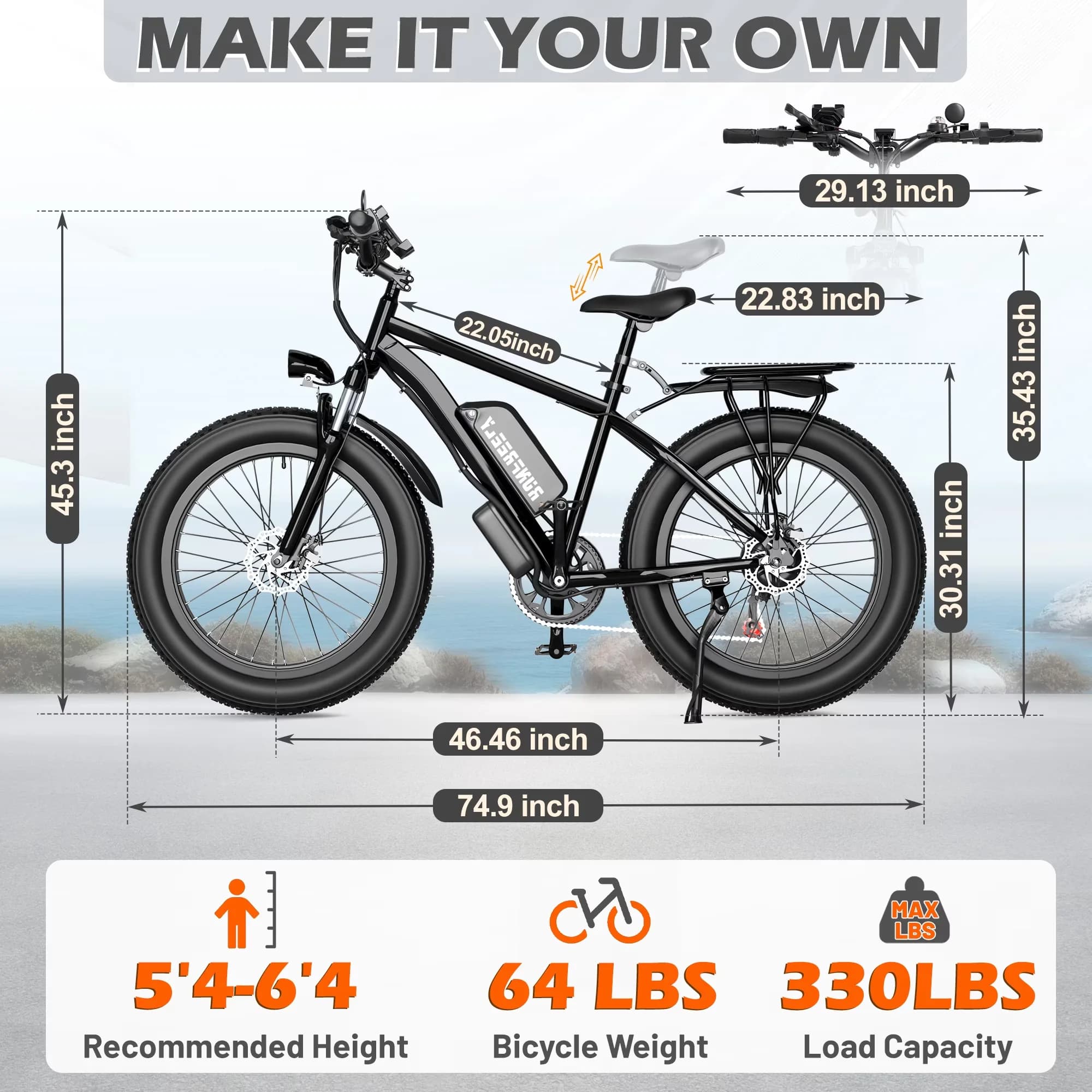 Classic Electric Bike with Battery, 3000W - Residential Grade Model A39EDA