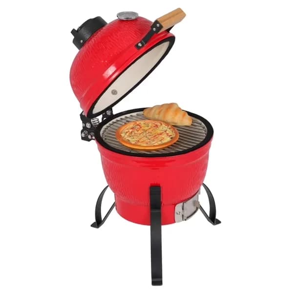Reliable Charcoal Grill with Fuel-Efficient Design, 13" Black Ceramic, 10.43" Grid - Ceramic Orange Model 12C209