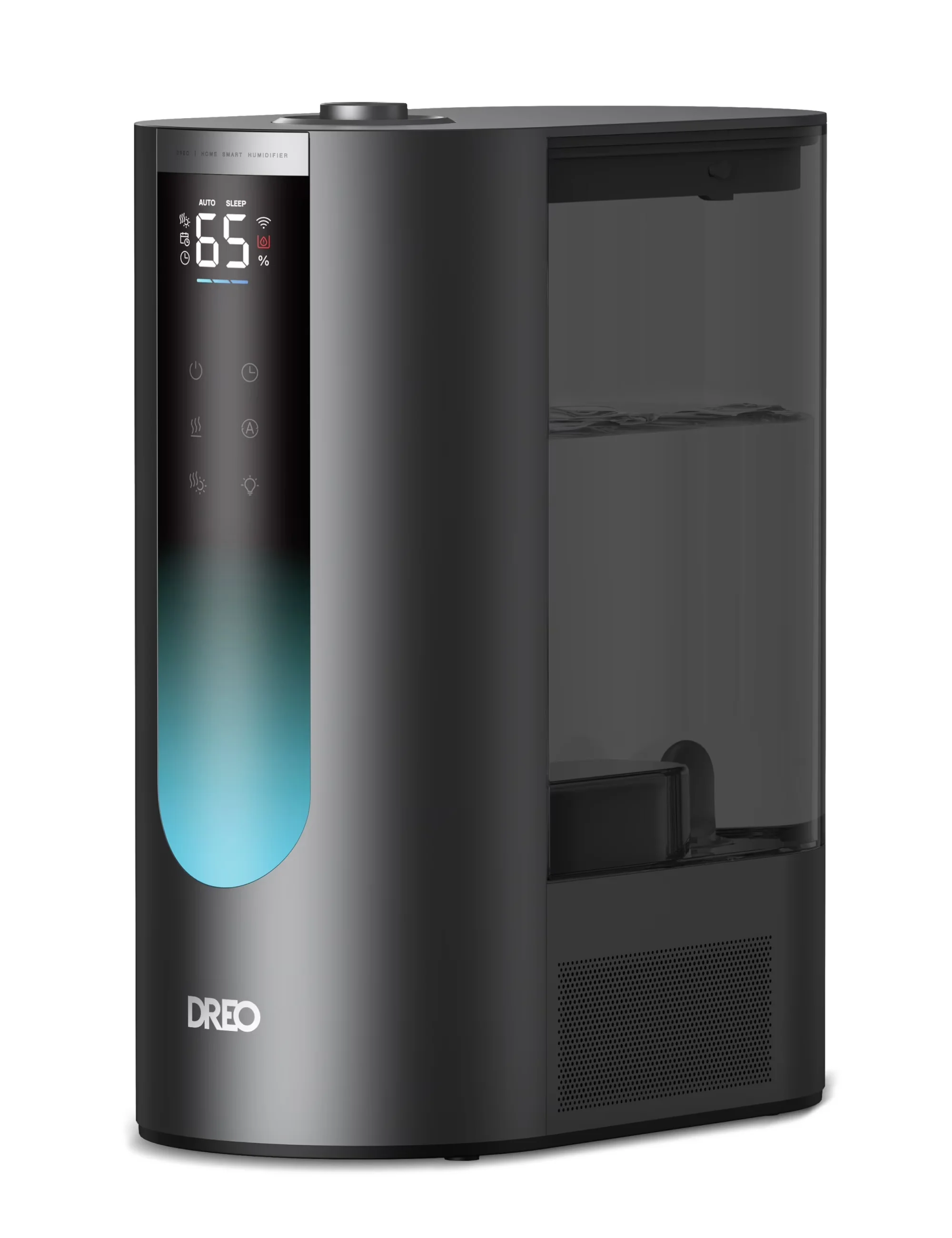 Sleek Humidifier with Automatic Moisture Control, Fast Warm Mist, 60-Hour Runtime - Black Model F4A871
