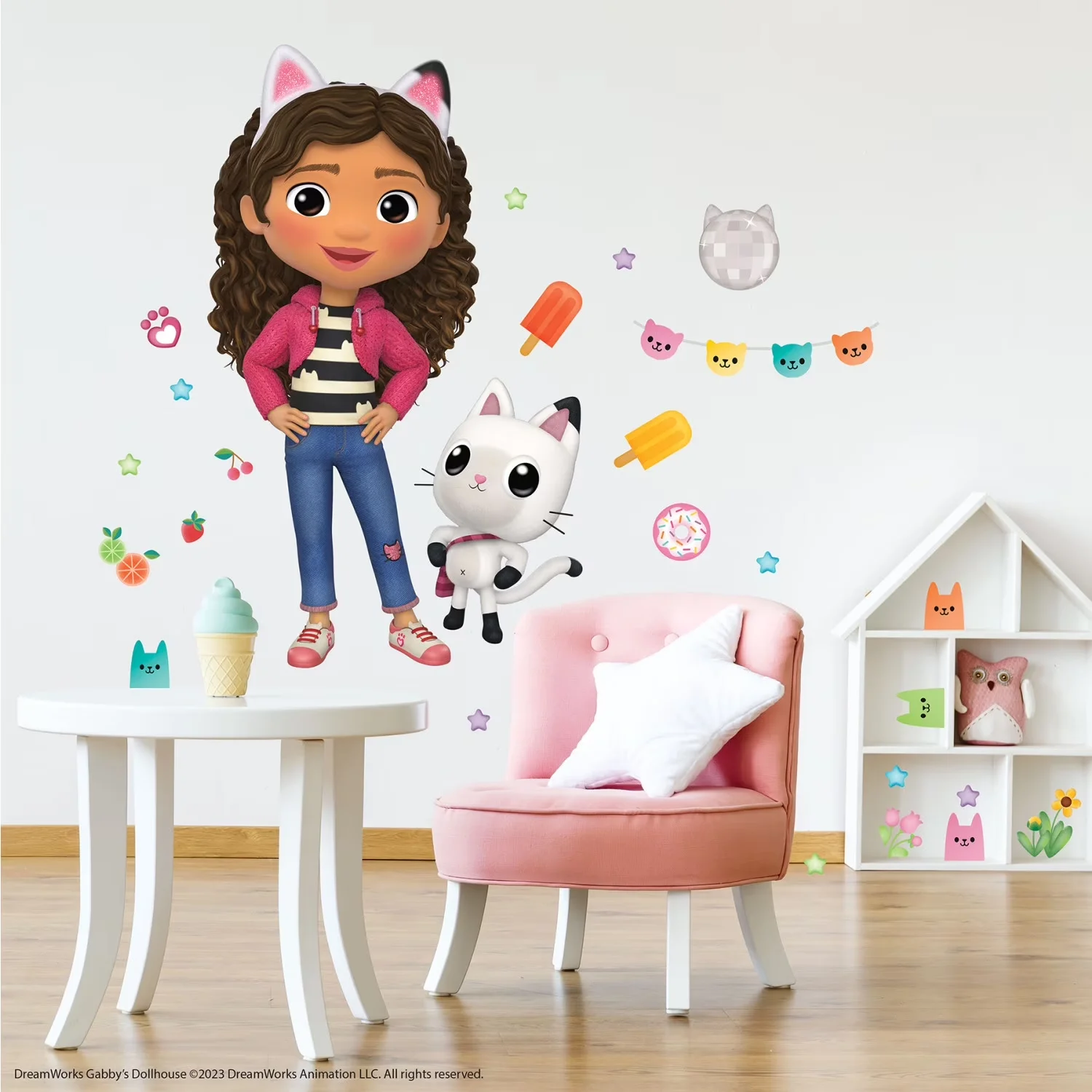 Durable Wallpaper Wall Decals Wall Covering with Reusable, Gabby's Dollhouse Character Giant, Easy to apply - just peel and stick -... Model 8F14B5