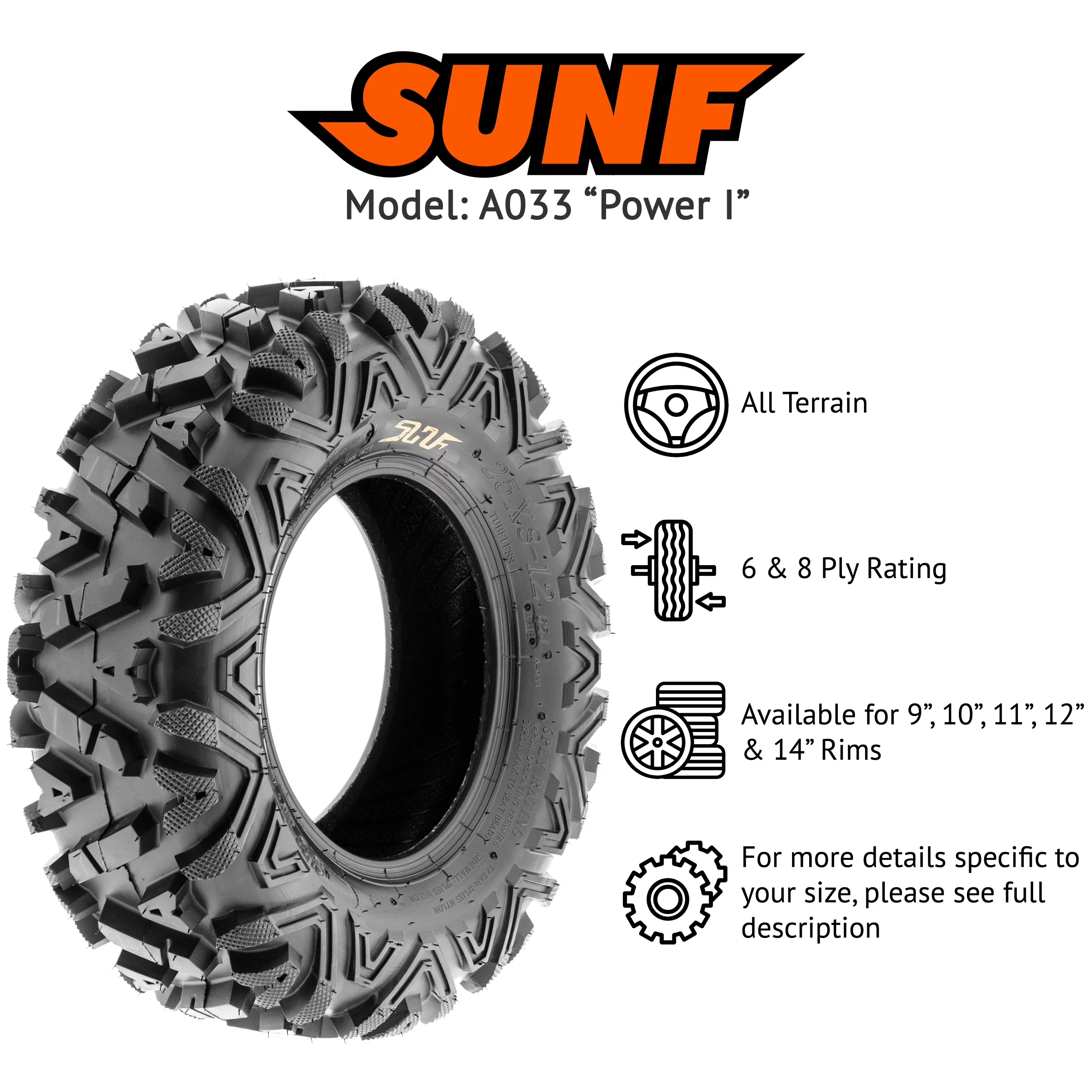 Modern Atv Tire with Durable Construction - A033 - Universal Fit Model B7A8DE