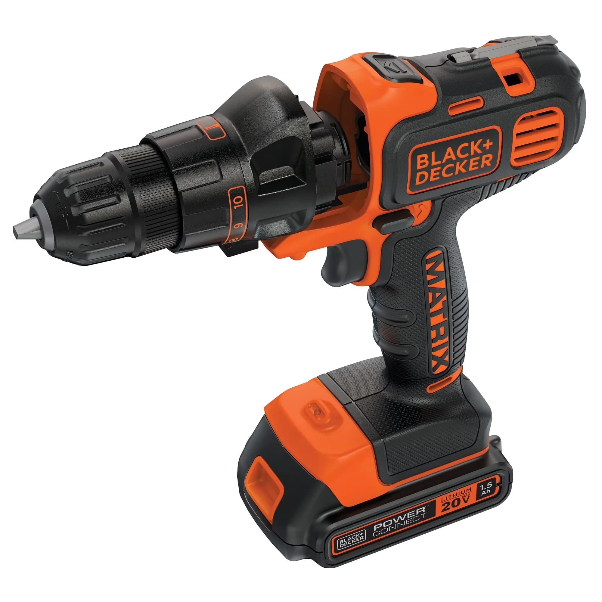 Quality Drills Driver with Battery, 20V, Matrix Quick Connect System - Black EA Model 0923DD