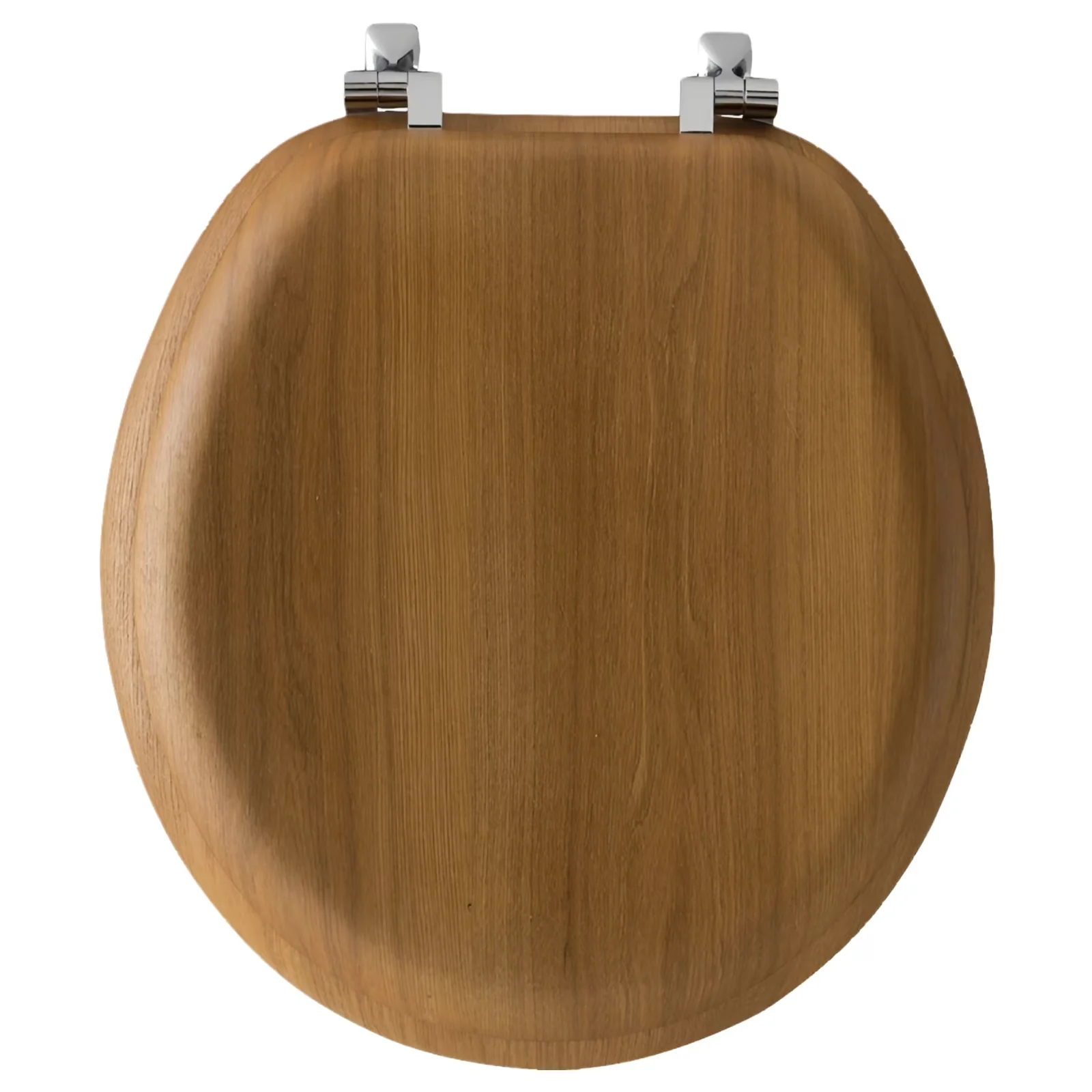 Professional Toilet Seats And Lid with Easy To Install, Offers a unique natural wood aesthetic, Chrome Hinge - Wood Brown Model 3E8729