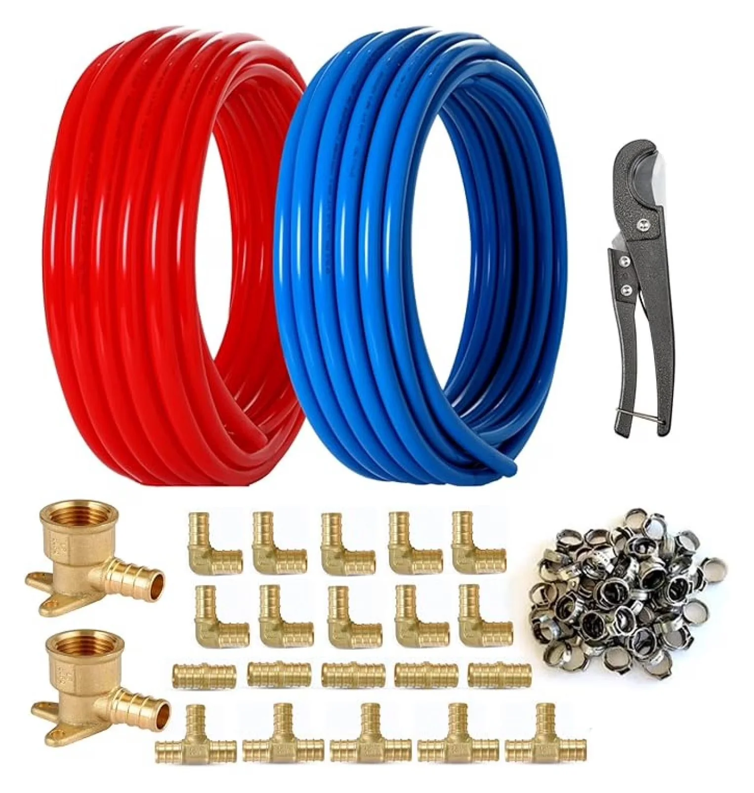 Classic Plumbing with Durable, Easy Installation, Fittings & Cinch Clamps - Pex-B Blue Model 6E0B77