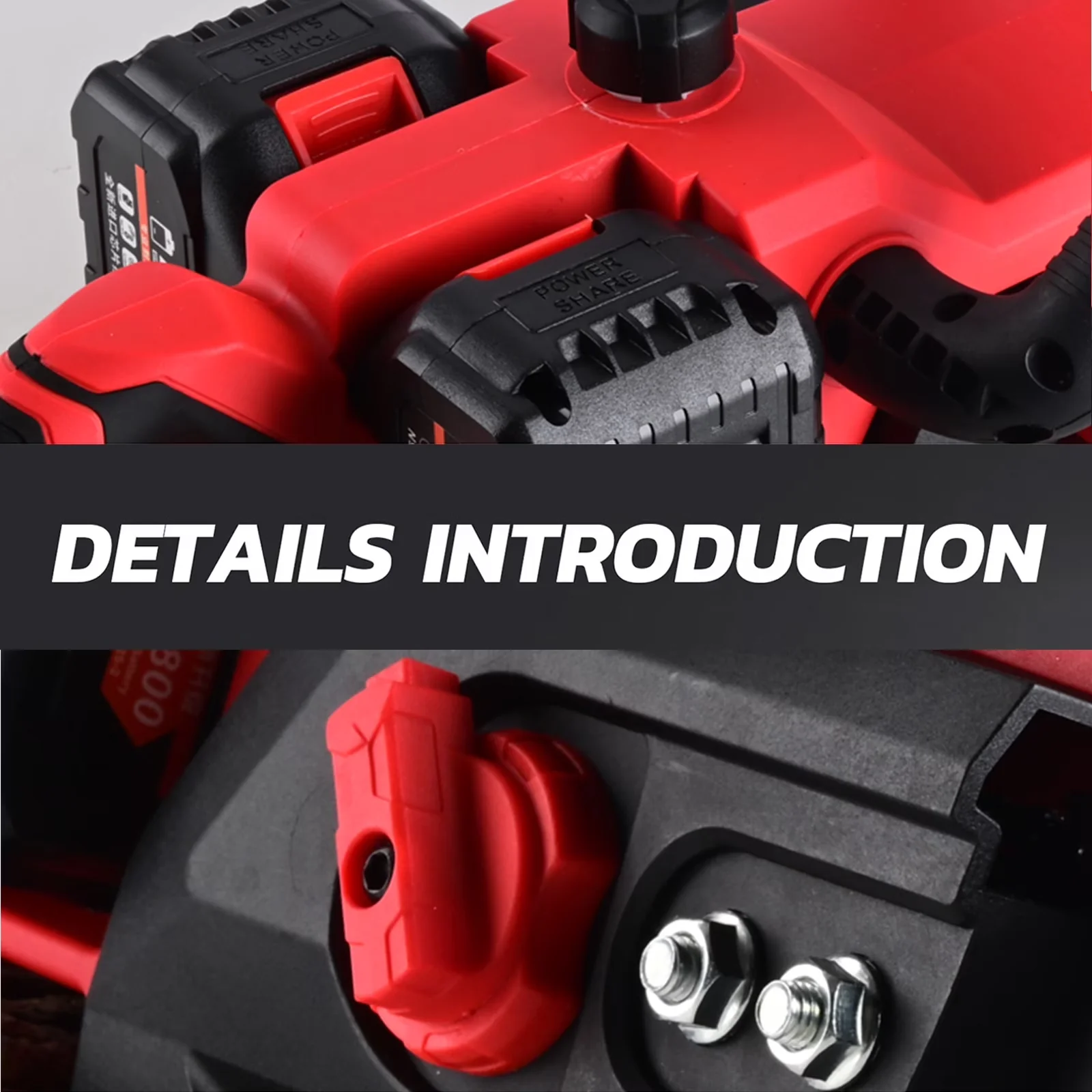Innovative Chainsaw with Battery, 1200W, 42V - Red - Residential Grade Model B8F606