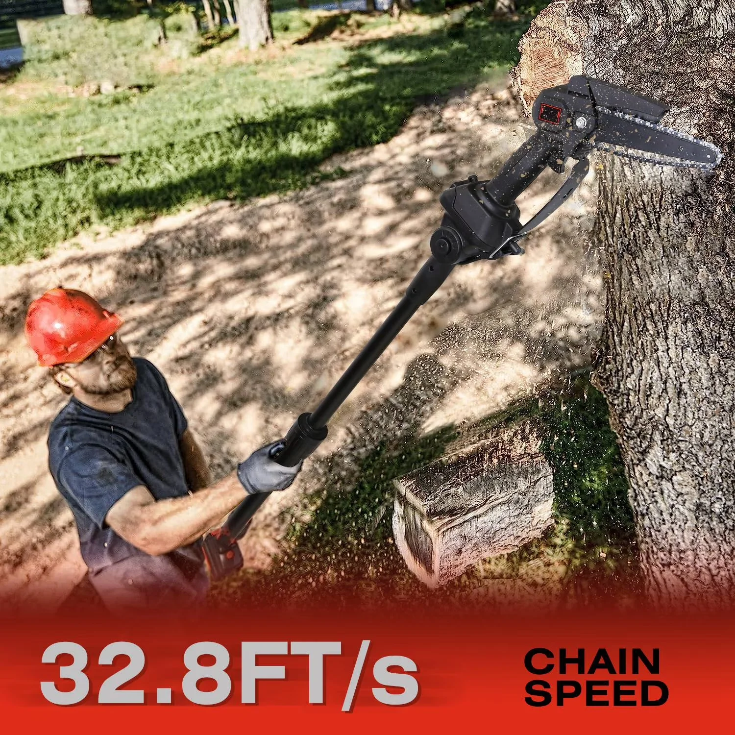 Classic Pole Saw with Battery, 5.9ft Max Reach, Cordless - Black - Modern Design Model 47EA2A
