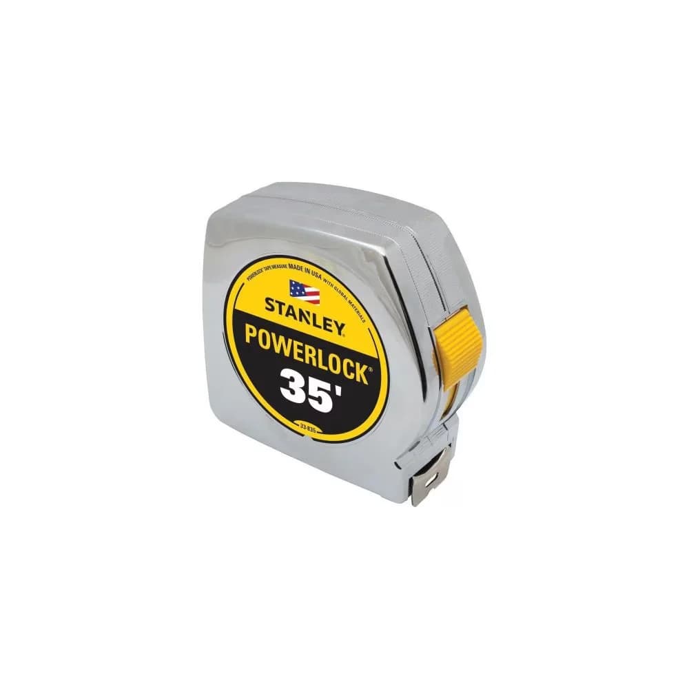Premium Measuring Layout with Easy To Use, 35ft Chrome Tape Measure | 33-835 - Plastic, Steel Silver Model B88C87