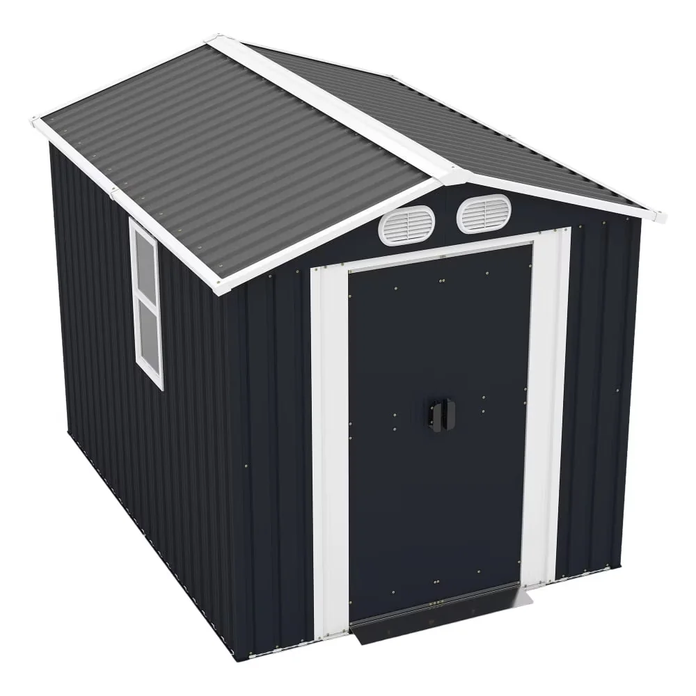 Shed Classic with Water-Resistant, Rot Resistant - Gray Metal for Garden, Patio Model BA119E